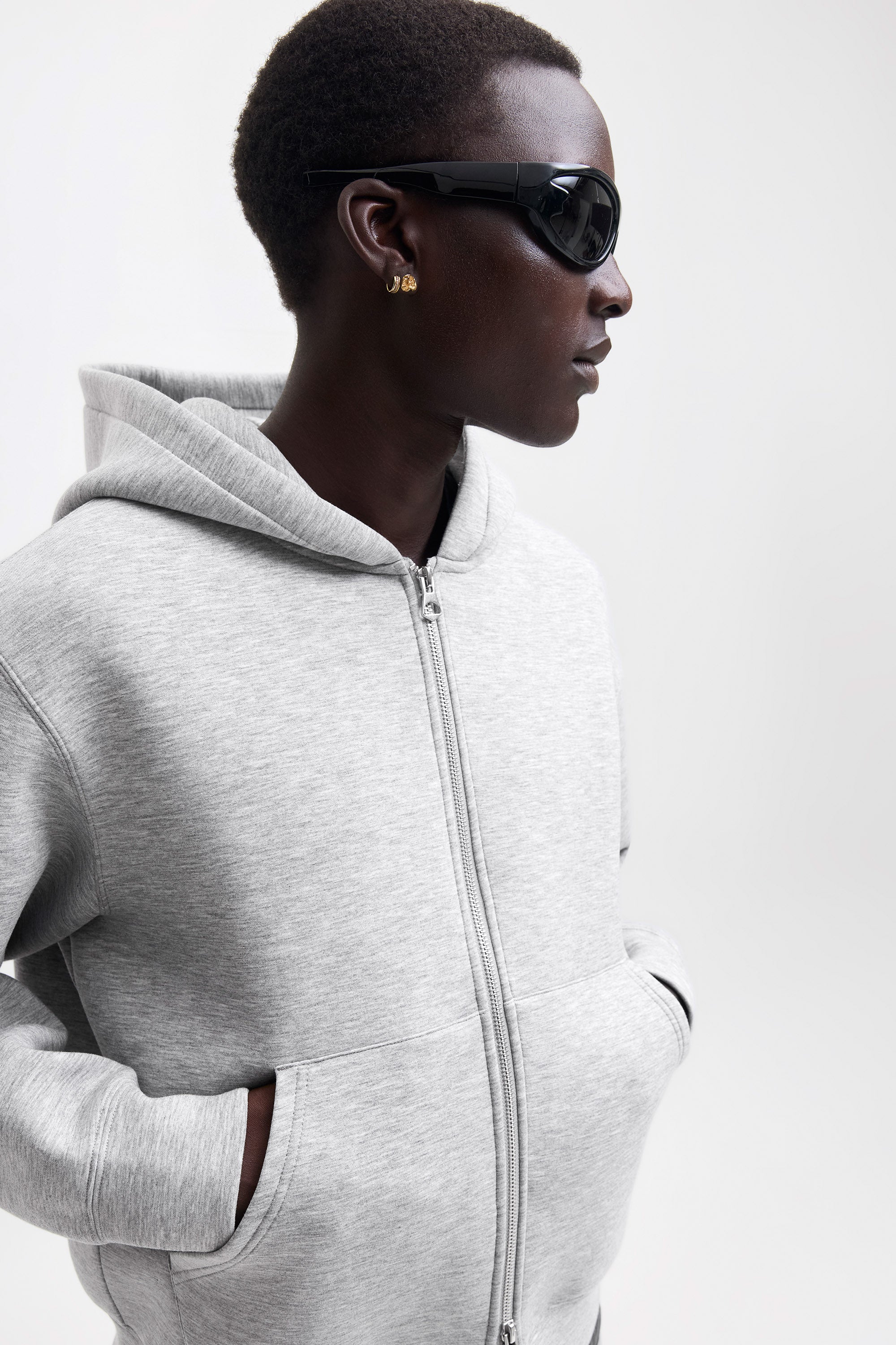 JCOLEGACY felpa con cappuccio e zip - Grey Heather