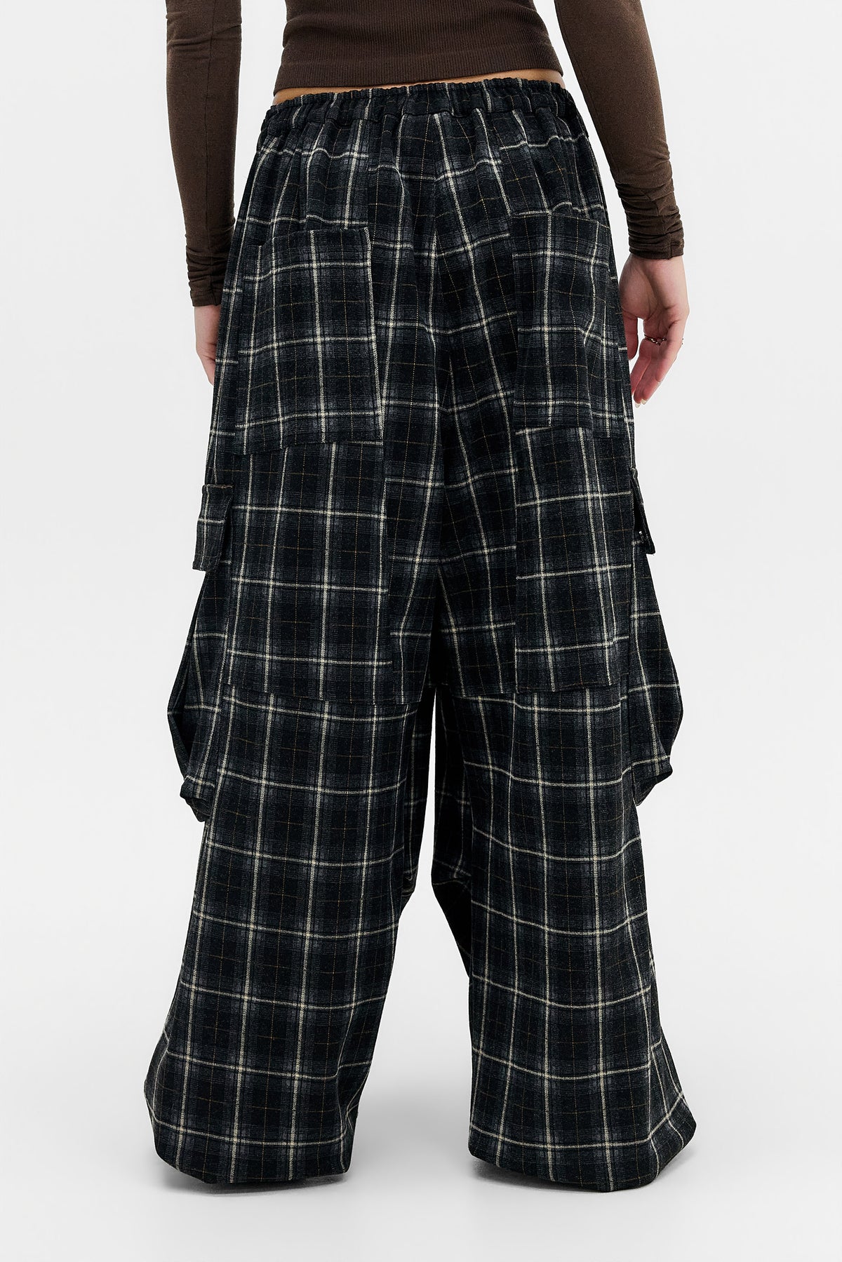 Checked cargo trousers - Black