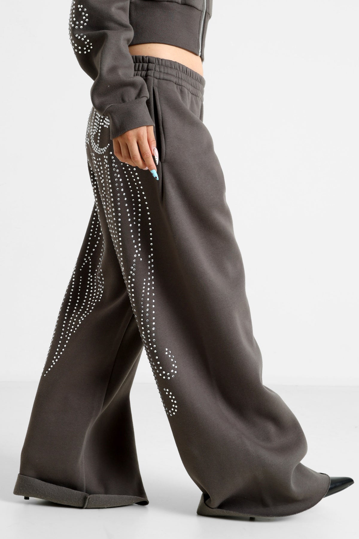 Wide-leg sweatpants - Dark Grey