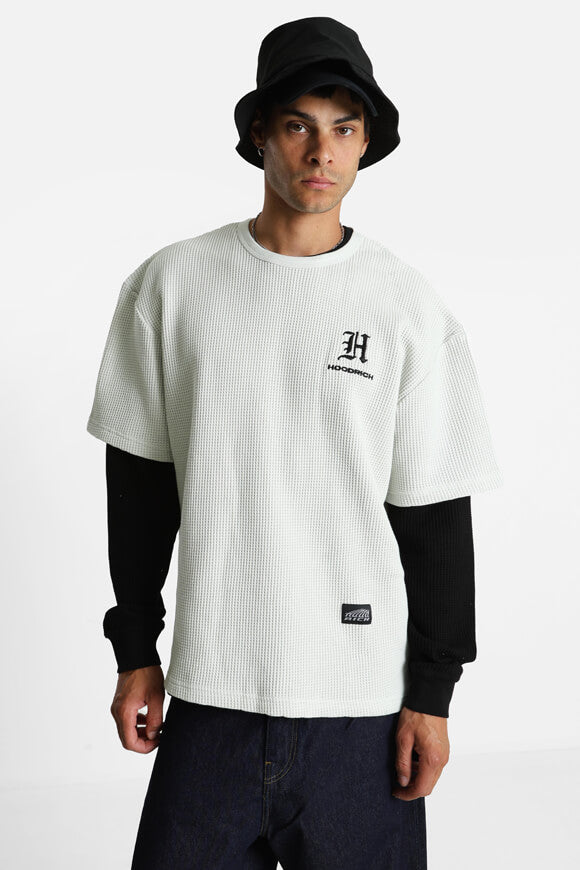 T-Shirt mit Waffelstruktur - Dawn Blue