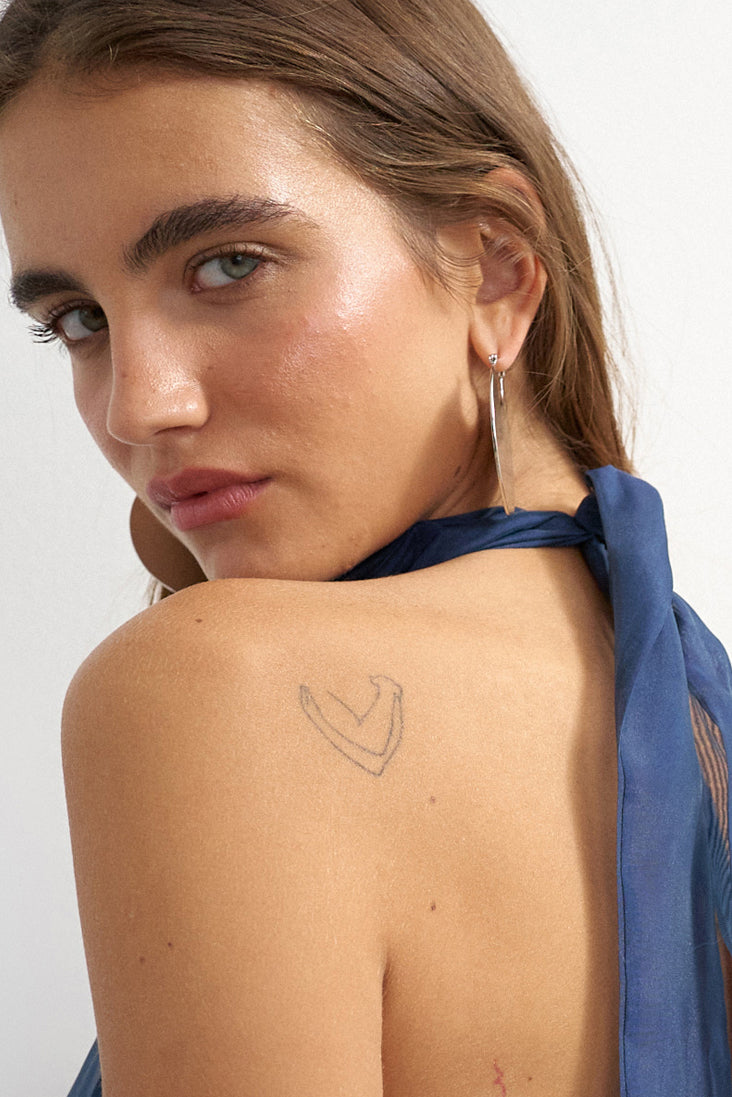 TSADIYA abito lungo con schiena scoperta - Midnight Navy