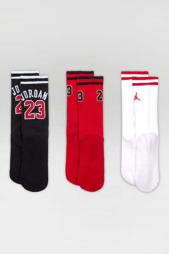 Dreierpack Socken - Black + Red + White