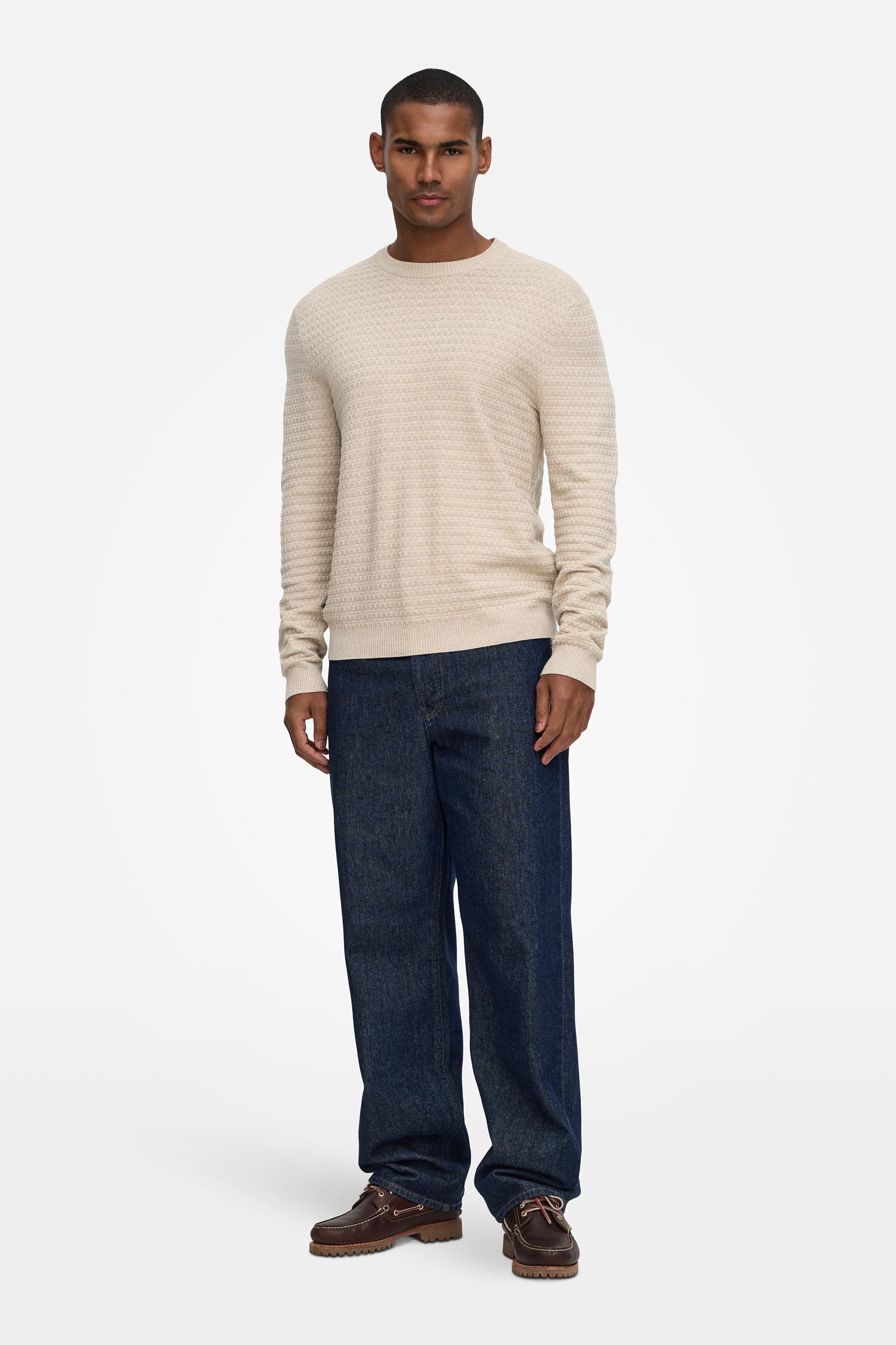 ONSLOUI maglione in maglia strutturata - Oatmeal