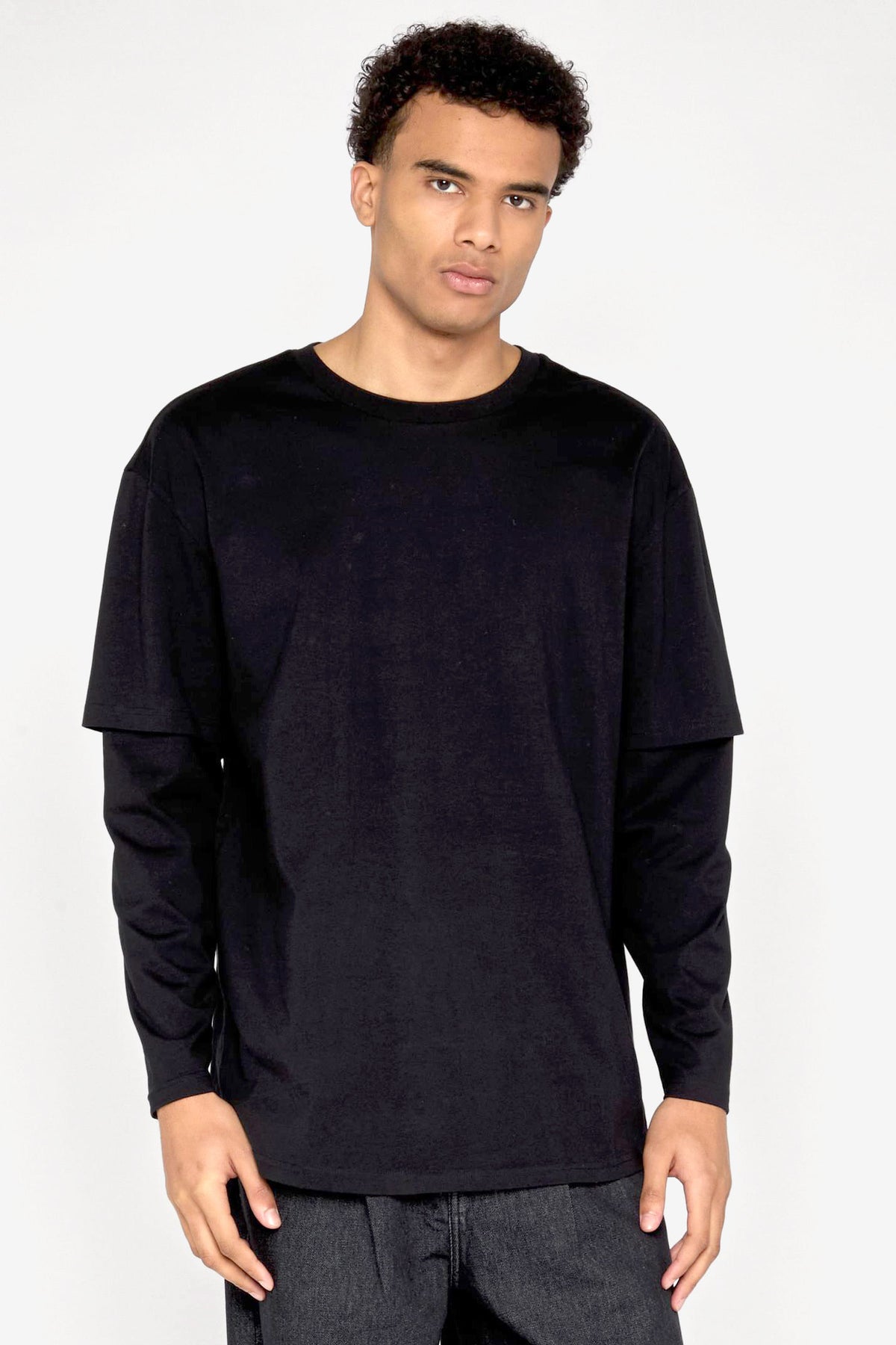 Camicia ampia maniche lunghe - Black
