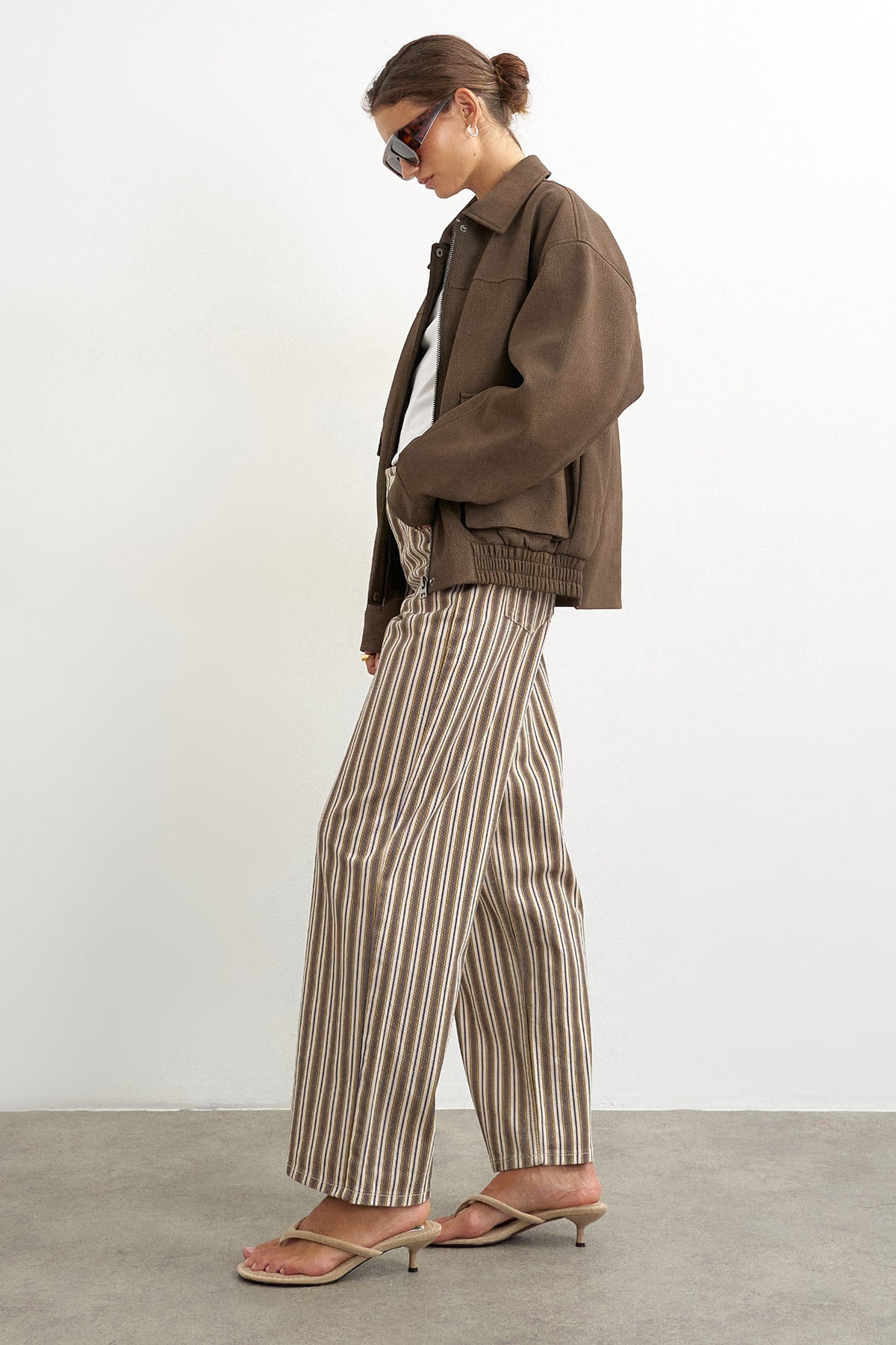 TSTILDE veste bomber en similicuir - Chocolate Brown