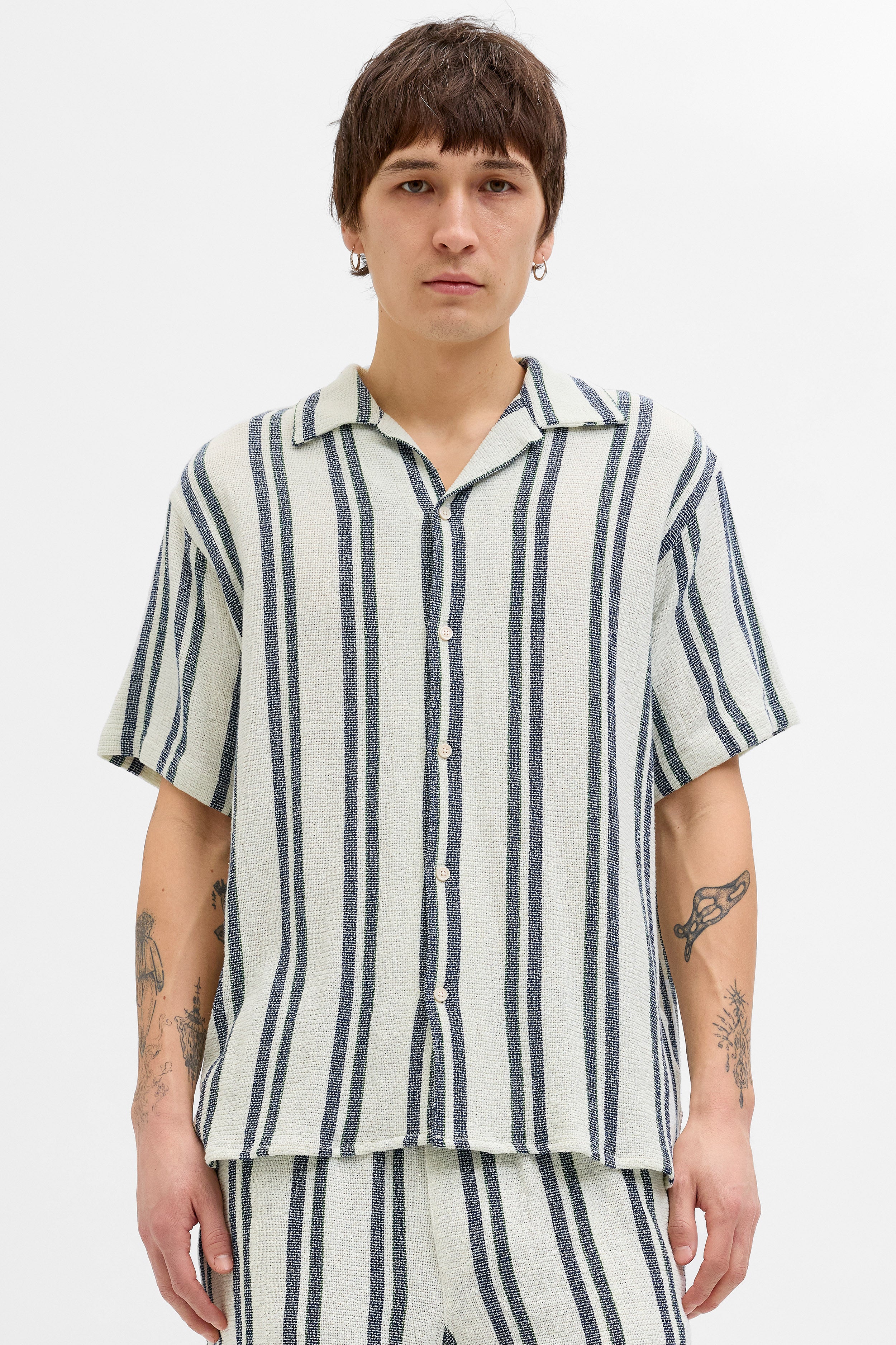 JORCOBA Strukturiertes Oversize Hemd - Cloud Dancer