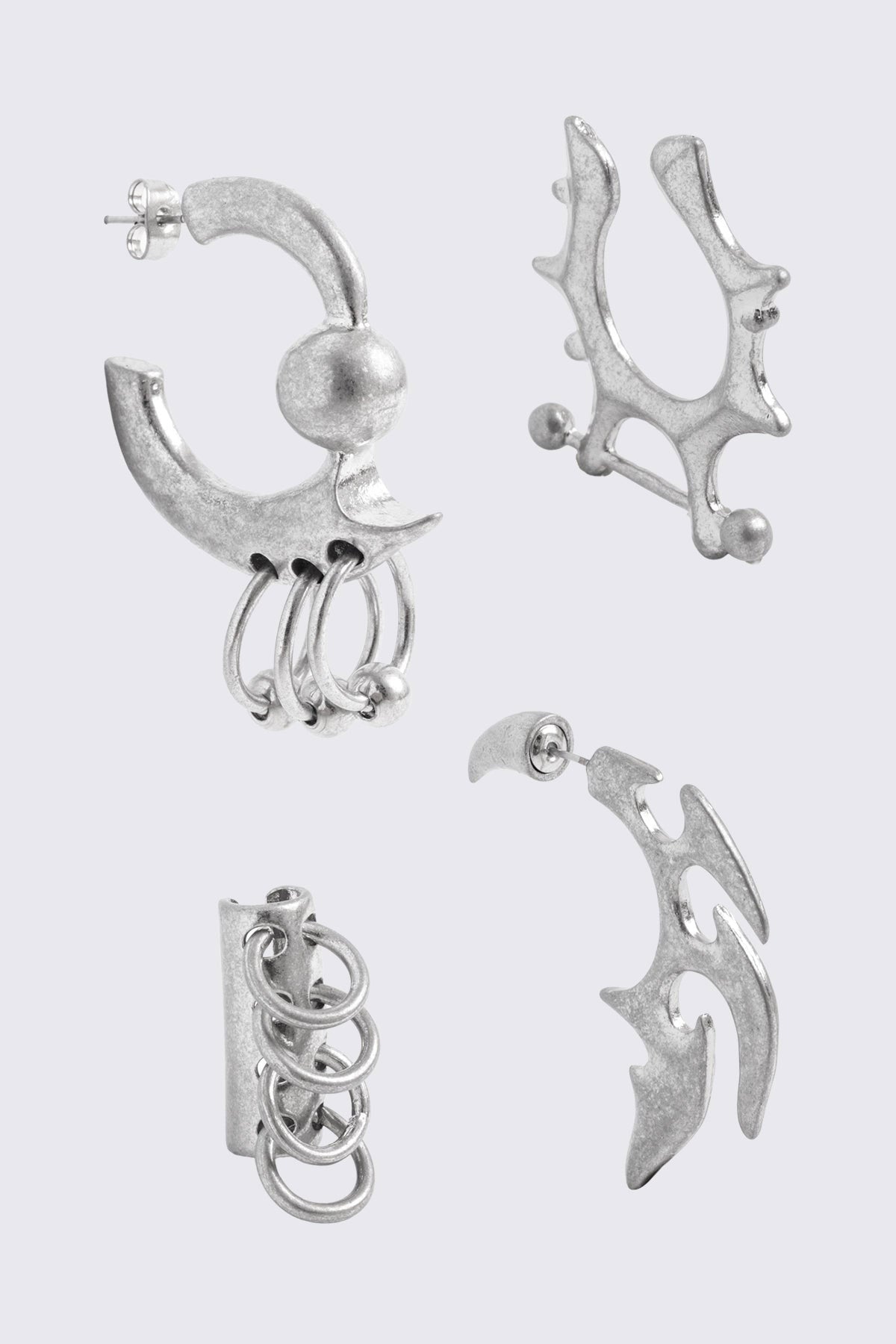 Dark Tribal Ohrrschmuck - Antique Silver