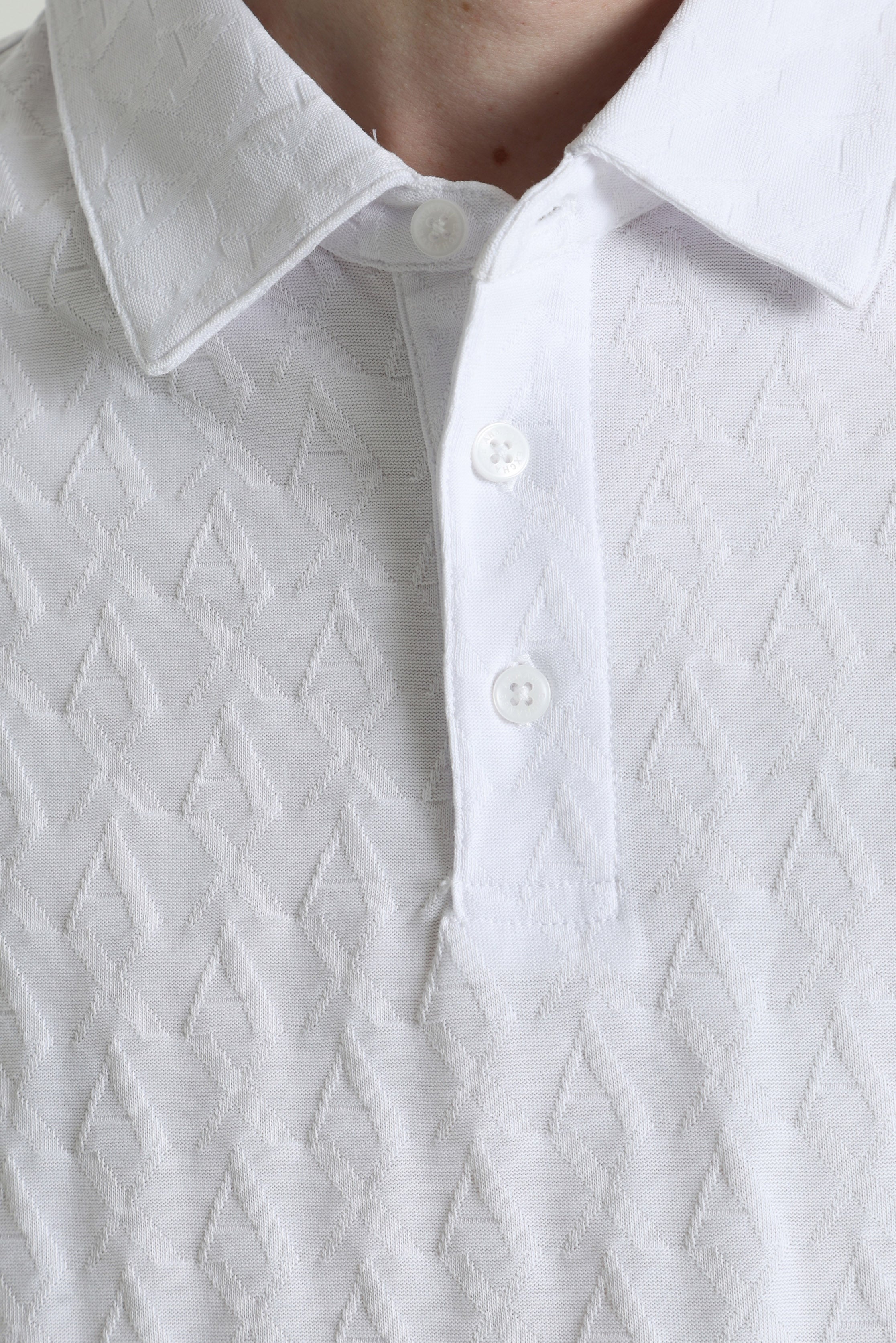 Strukturiertes Poloshirt - White