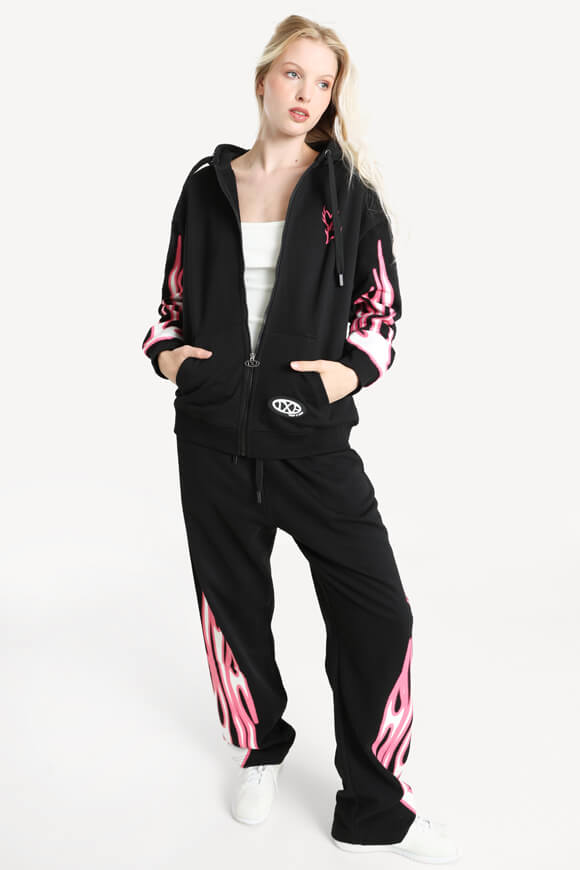 Sweathose - Schwarz + Pink