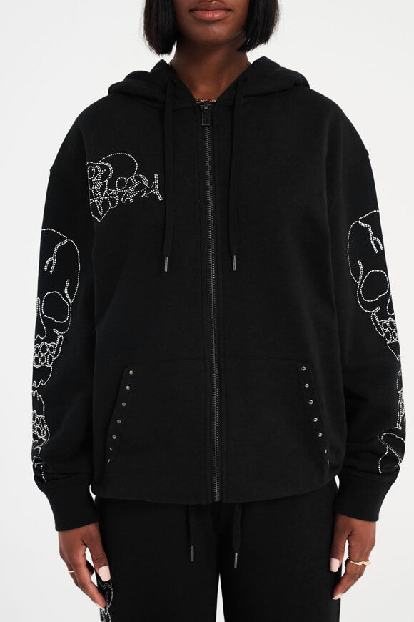 Crystal Skull Kapuzensweatjacke - Black