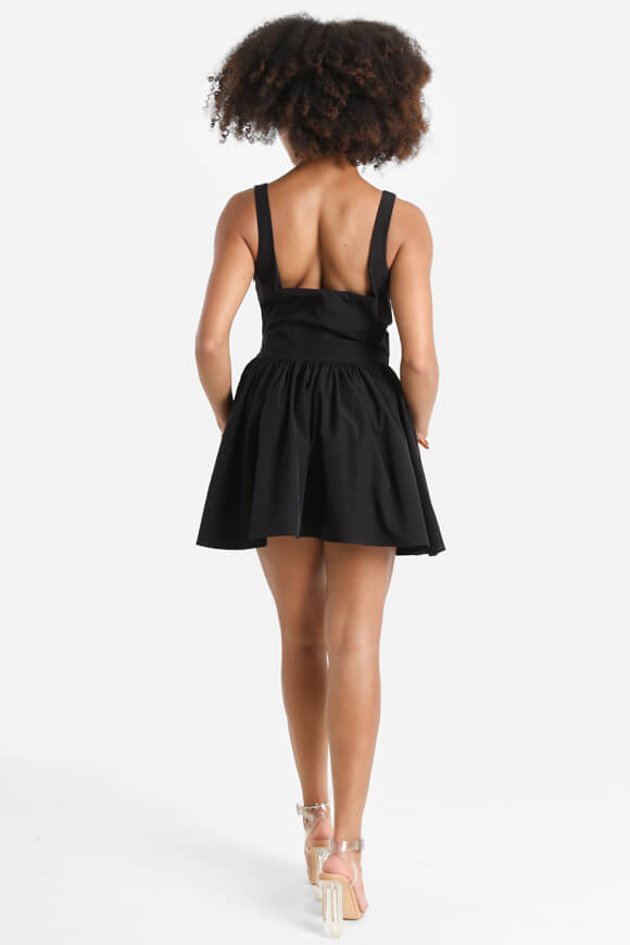 Mini dress with inner shorts - black