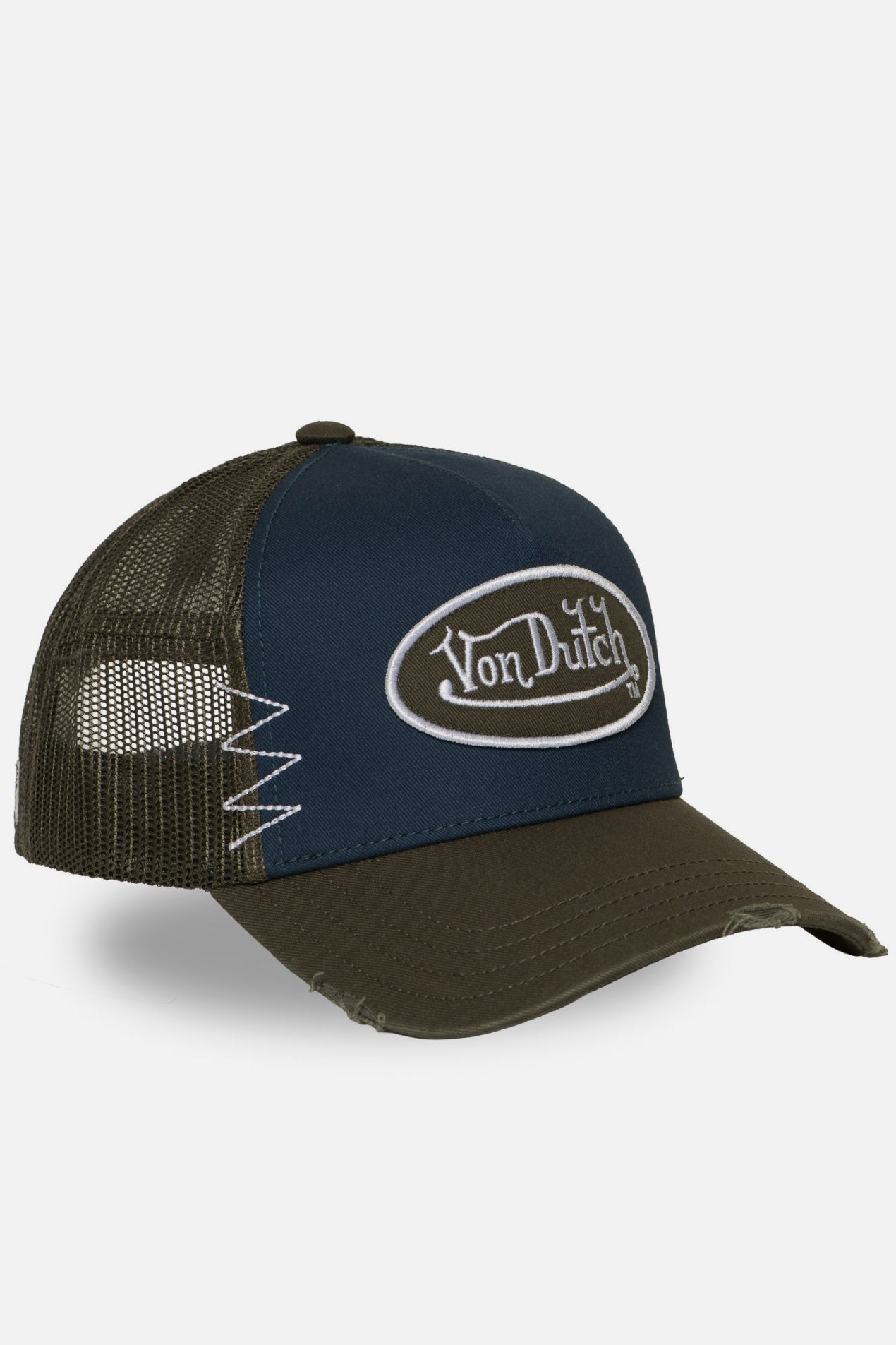Casquette trucker / snapback - Olive + Blue