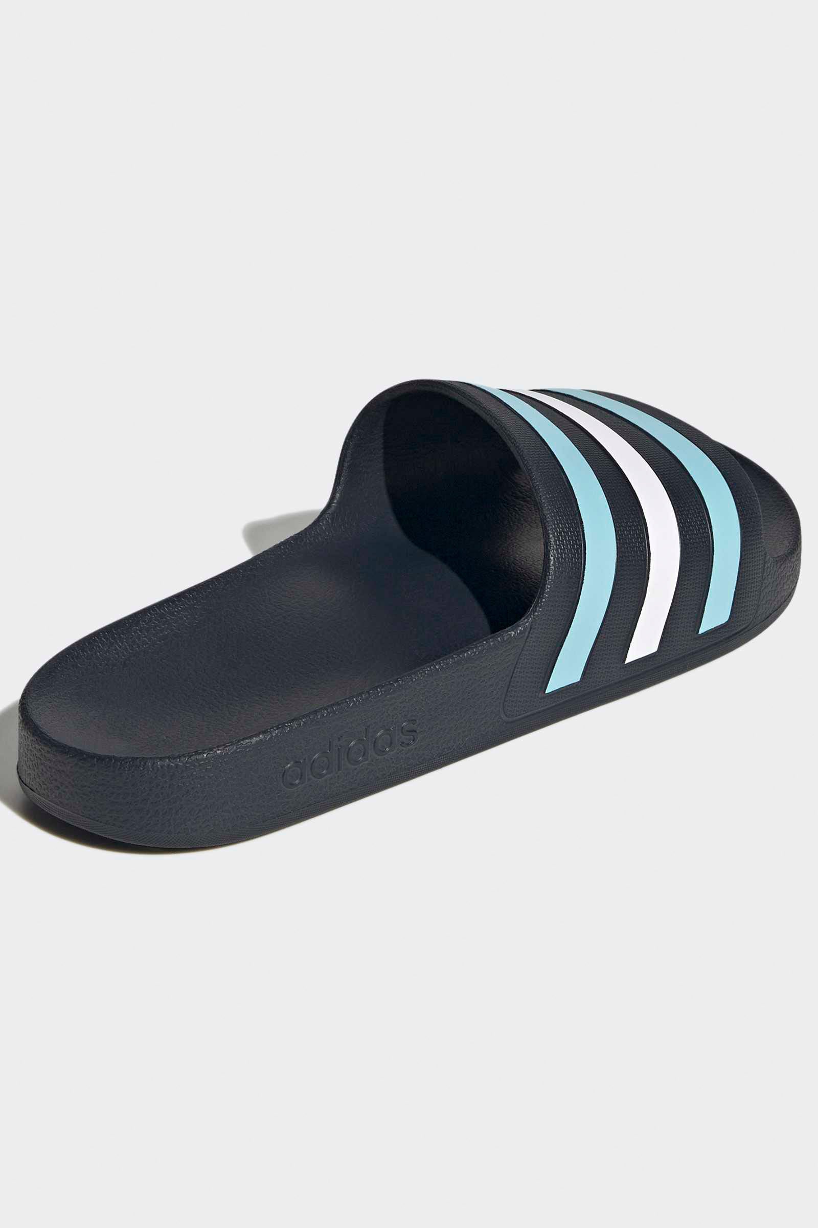Adilette Aqua Pantoletten - Night Navy + Icey Blue + Footwear White