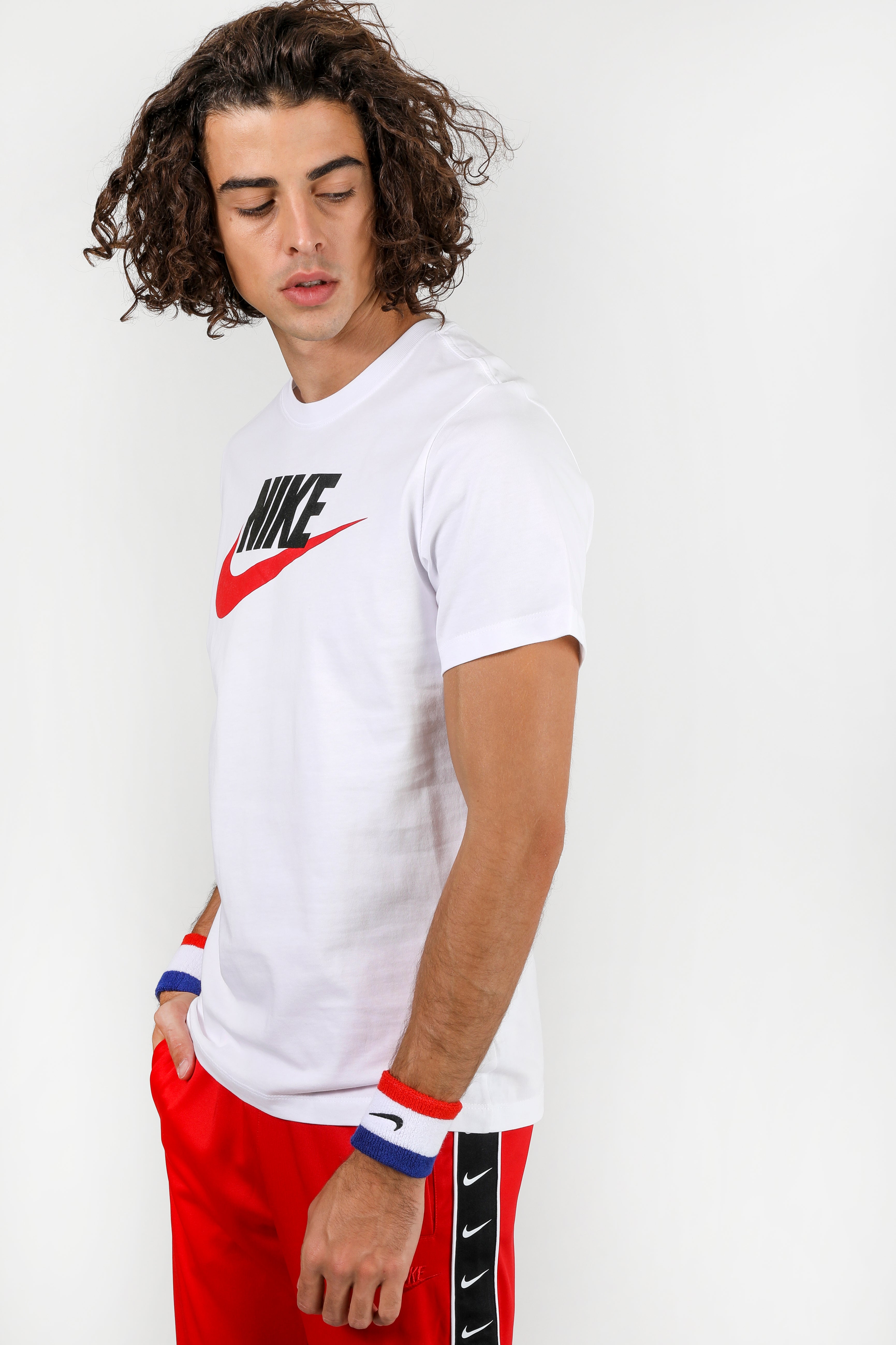 T-Shirt - White + Black + University Red