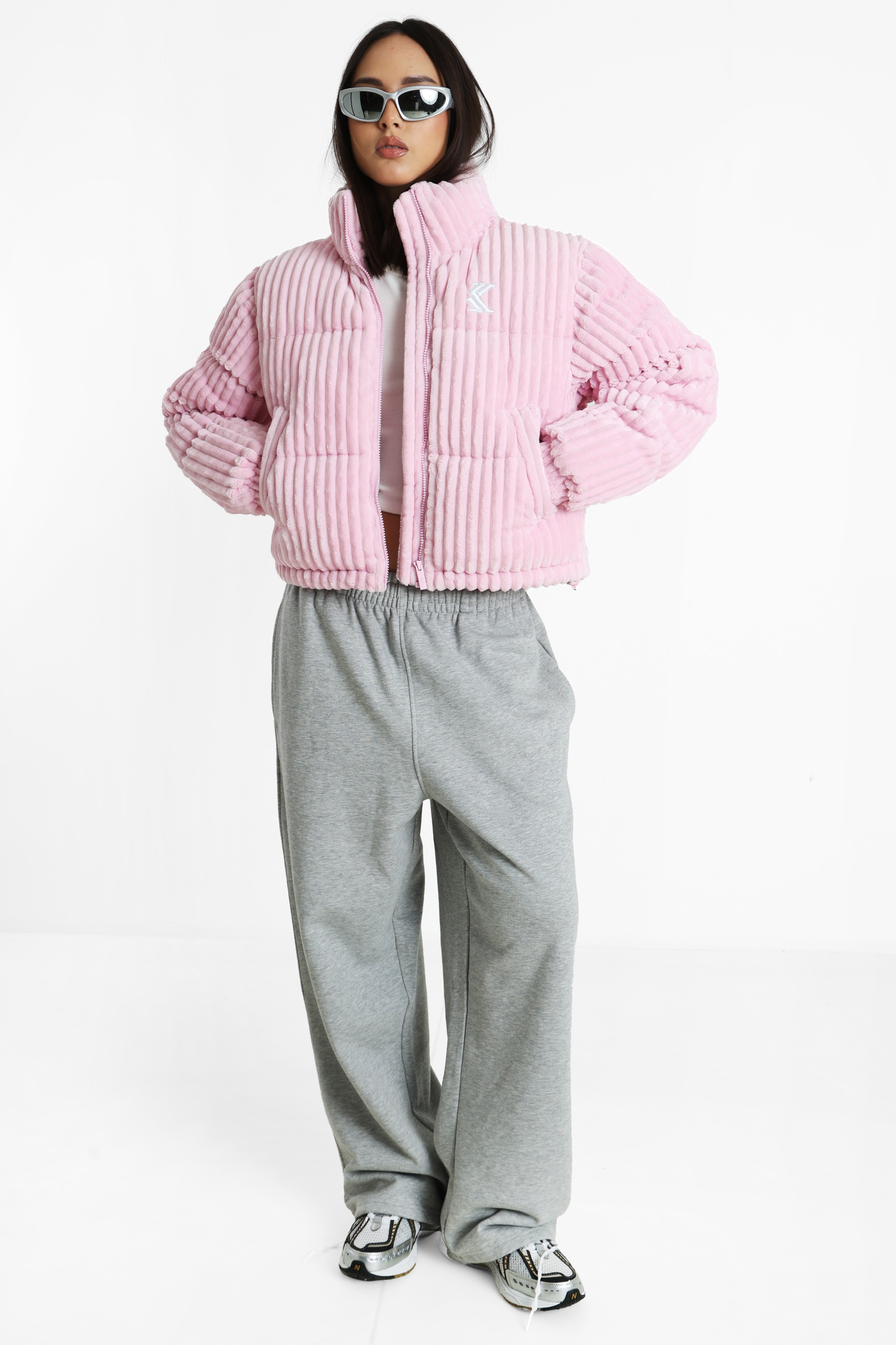 Corduroy Pufferjacke  - Light Pink