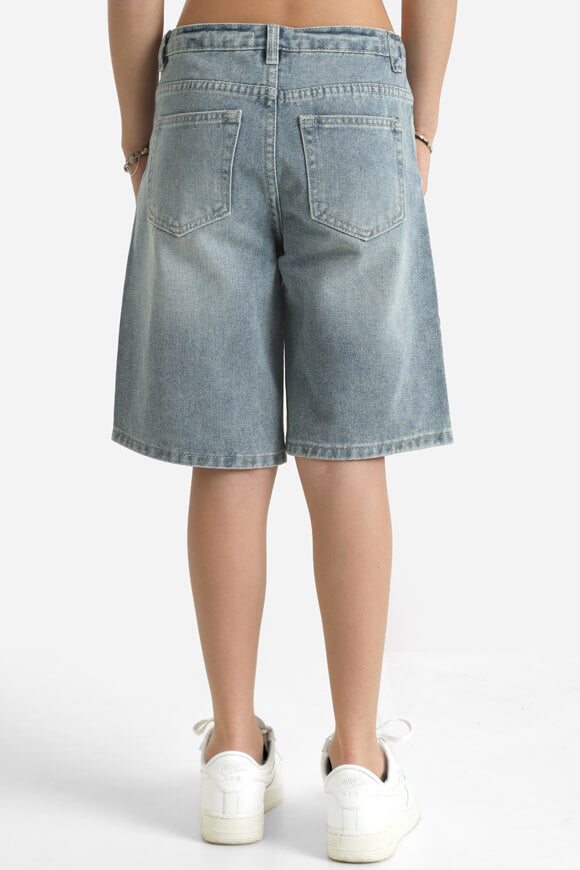 Short en jean baggy fit - Bleu délavé