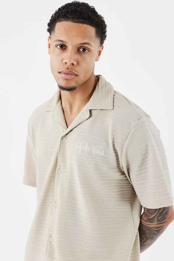Strukturiertes Hemd - Beige