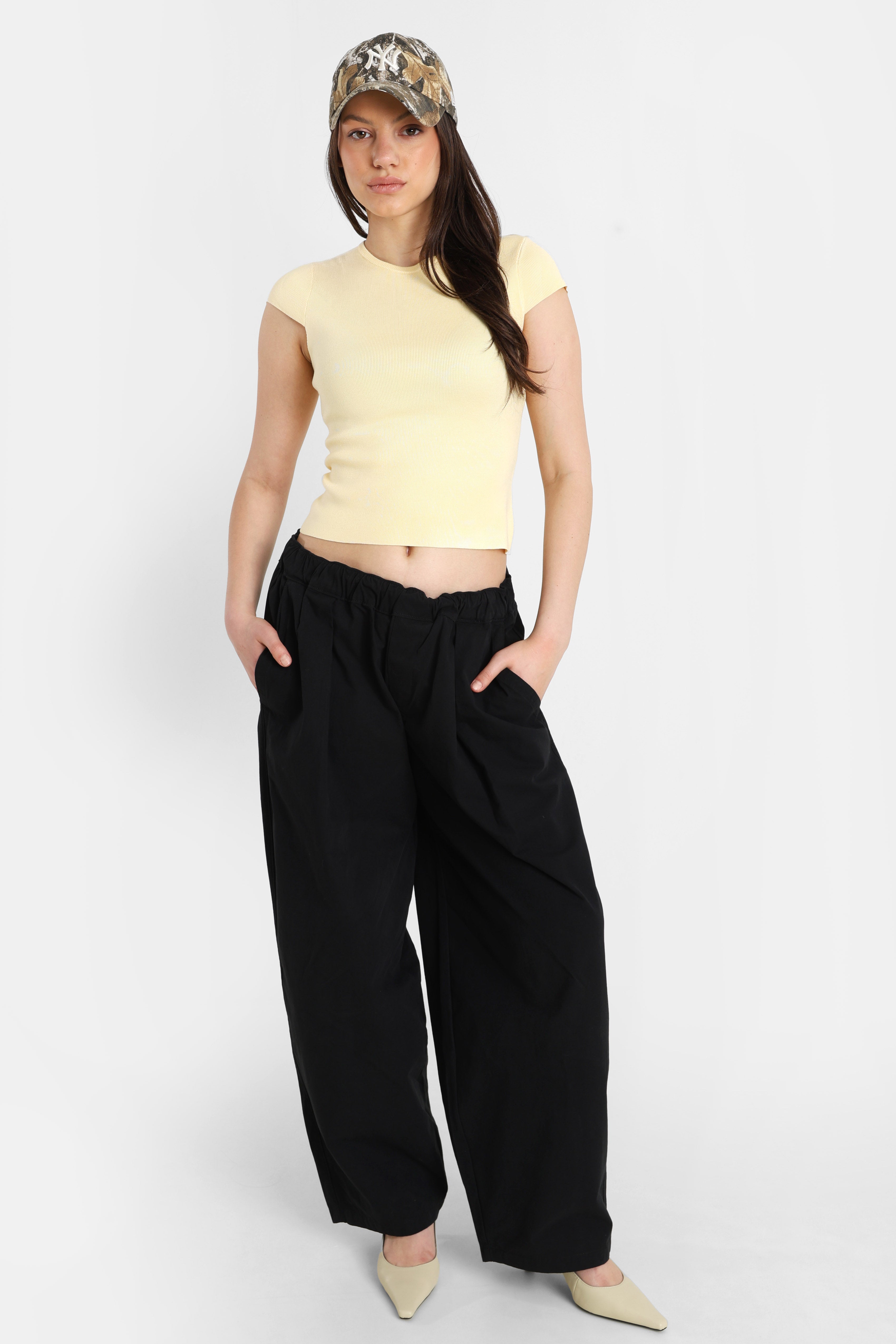 Geripptes T-Shirt - Gelb