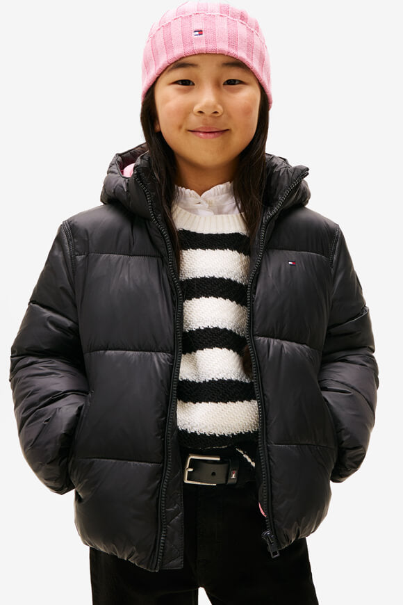 Quilted jacket with a shiny effect - Black