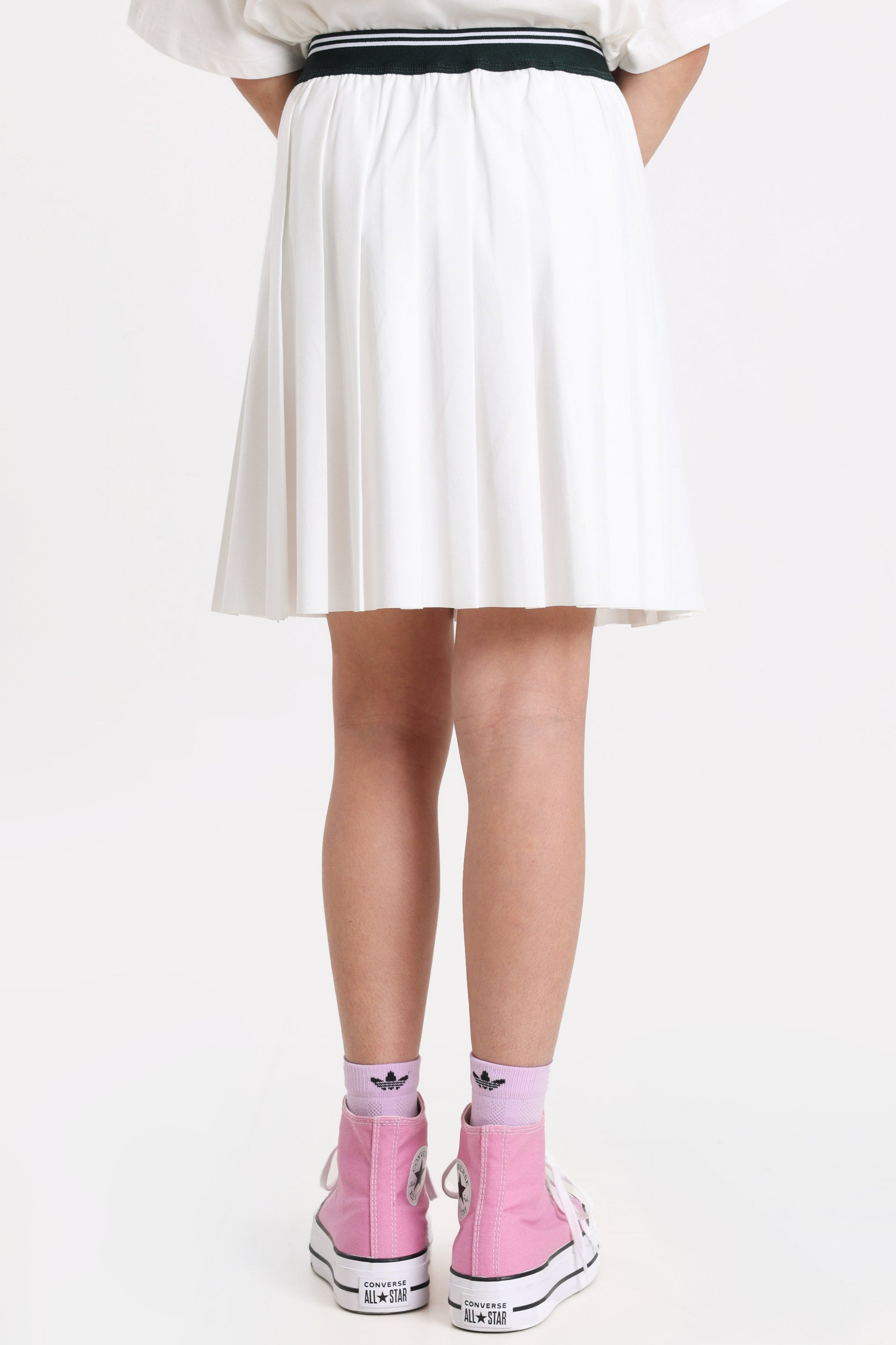 Mini Faltenrock mit Innenshorts - White