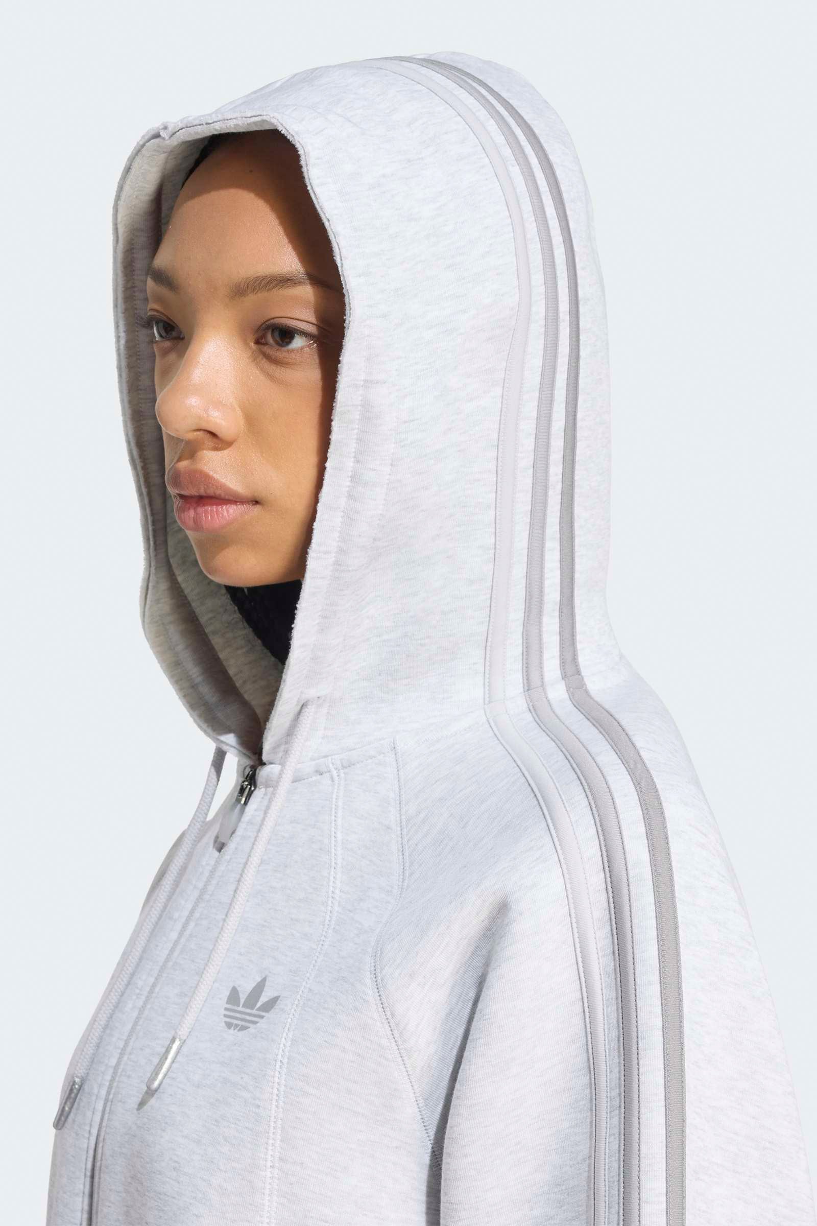 Oversize Kapuzensweatjacke - Light Grey Heather