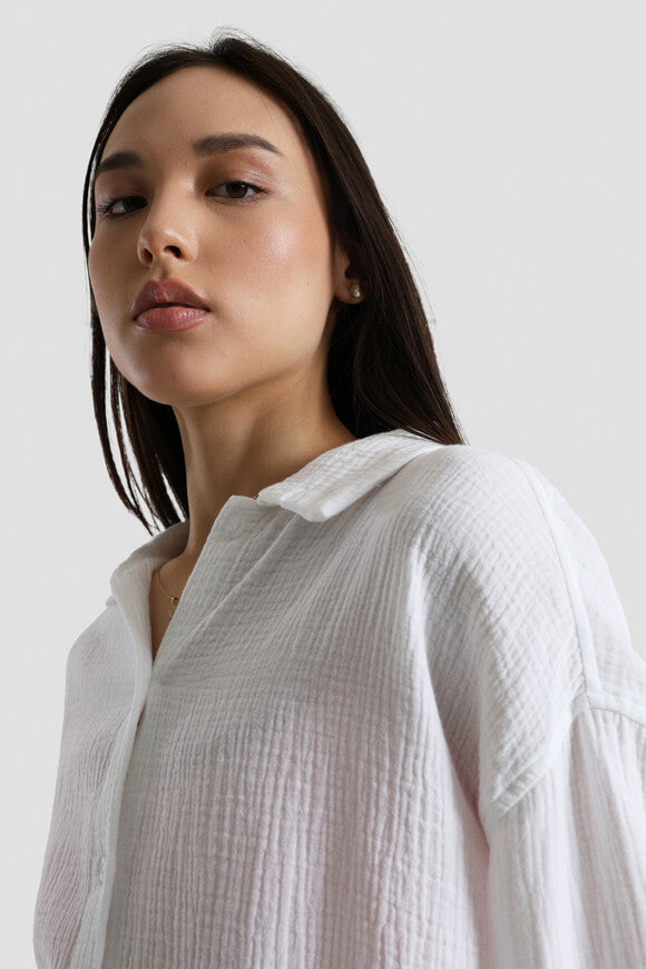 Chemise oversize en mousseline - Blanc