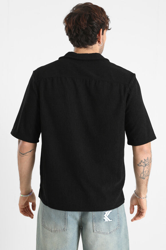 Strukturiertes Hemd - Schwarz