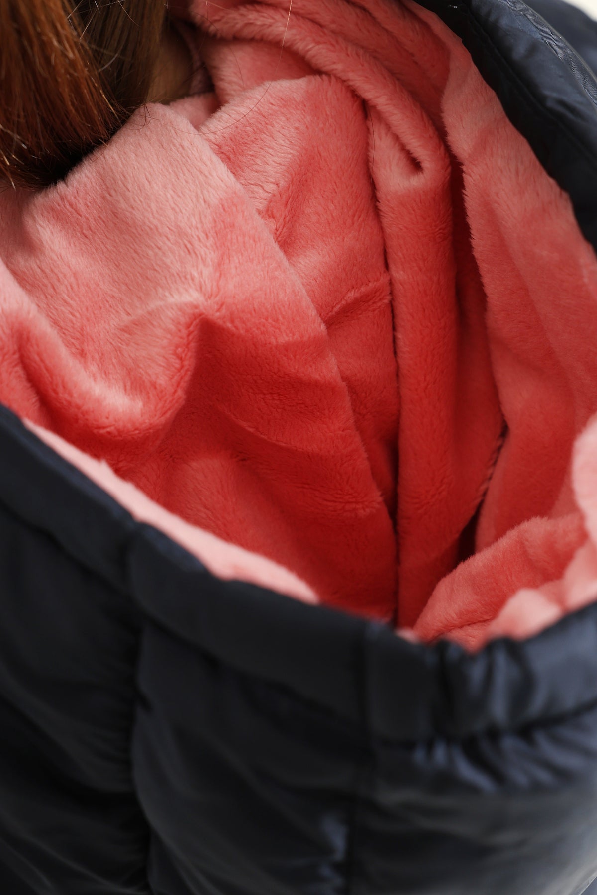 Pufferjacke - Dark Navy + Pink