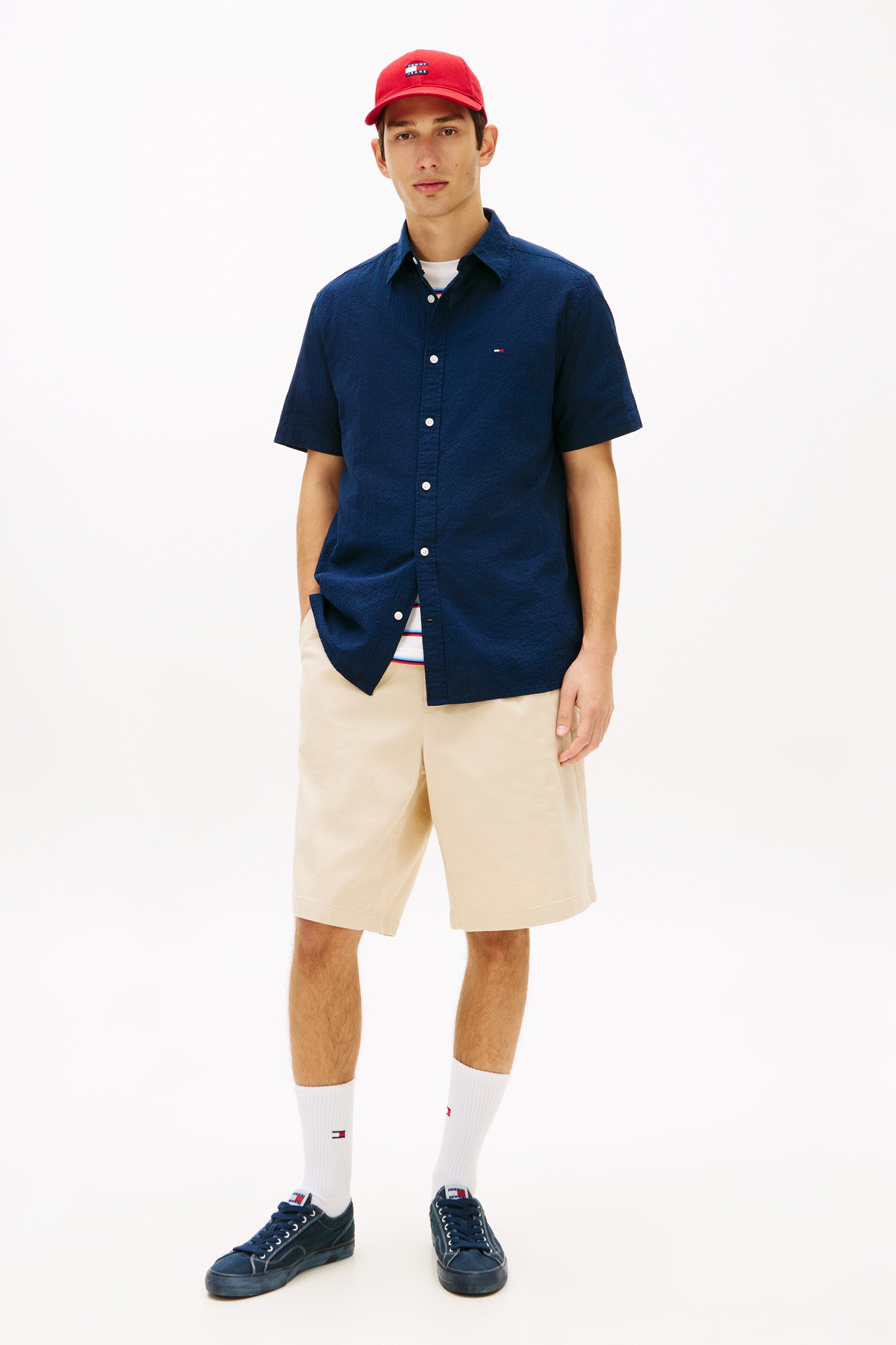 Seersucker Hemd - Dark Night Navy