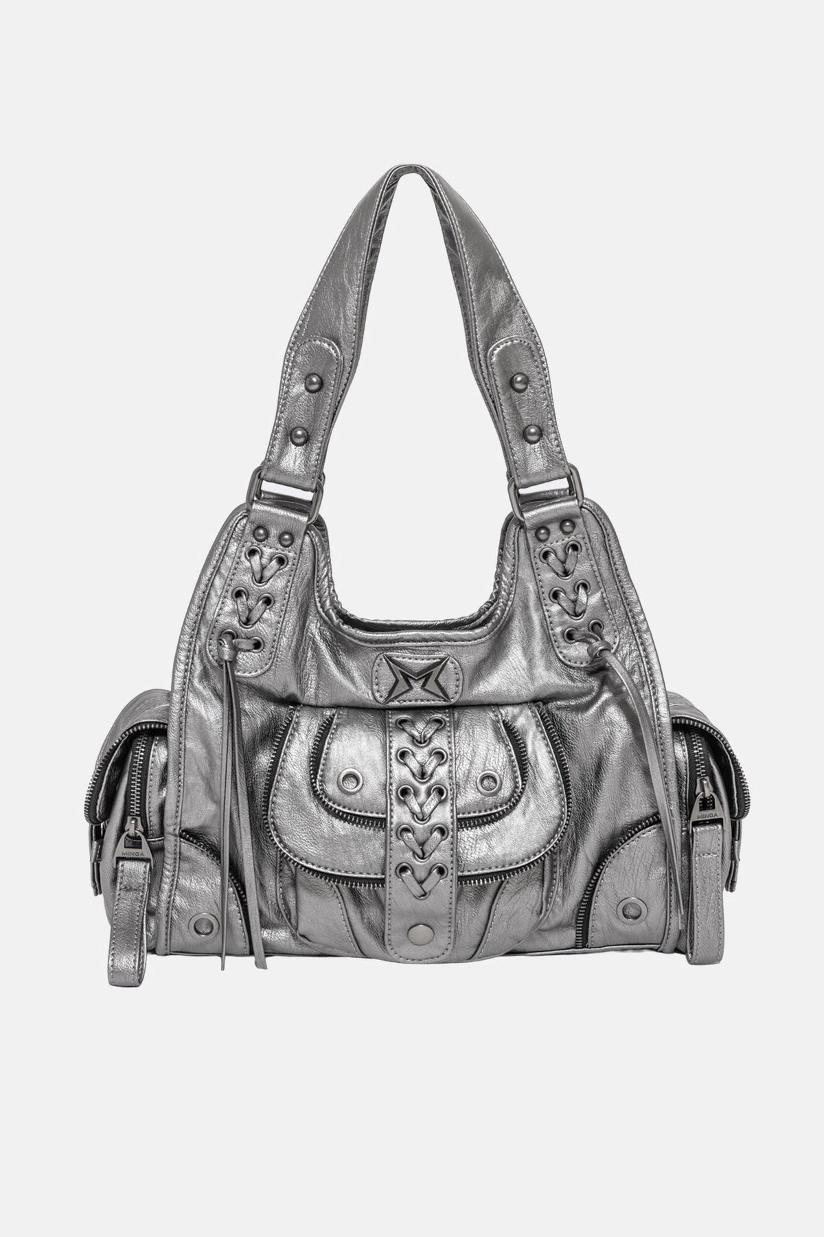 Borsa a mano Jules con borchie - Silver