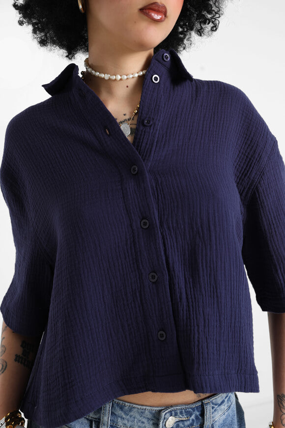 Camicia in mussola - blu navy