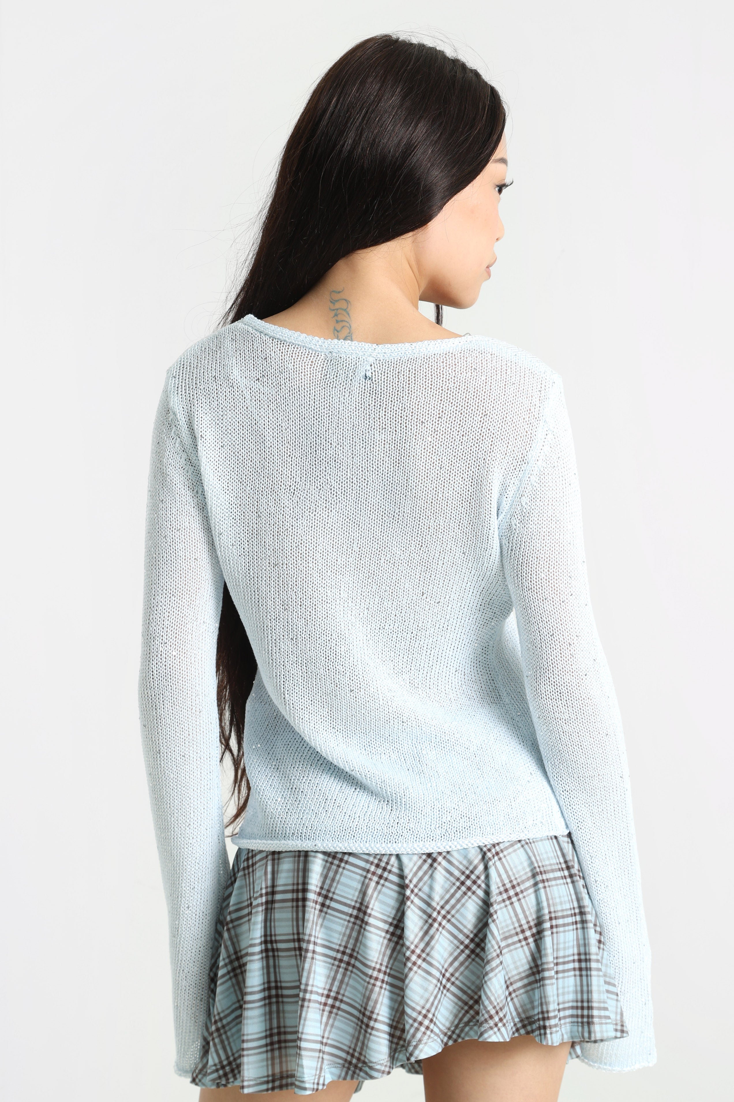 Knitted jacket - Bleu clair