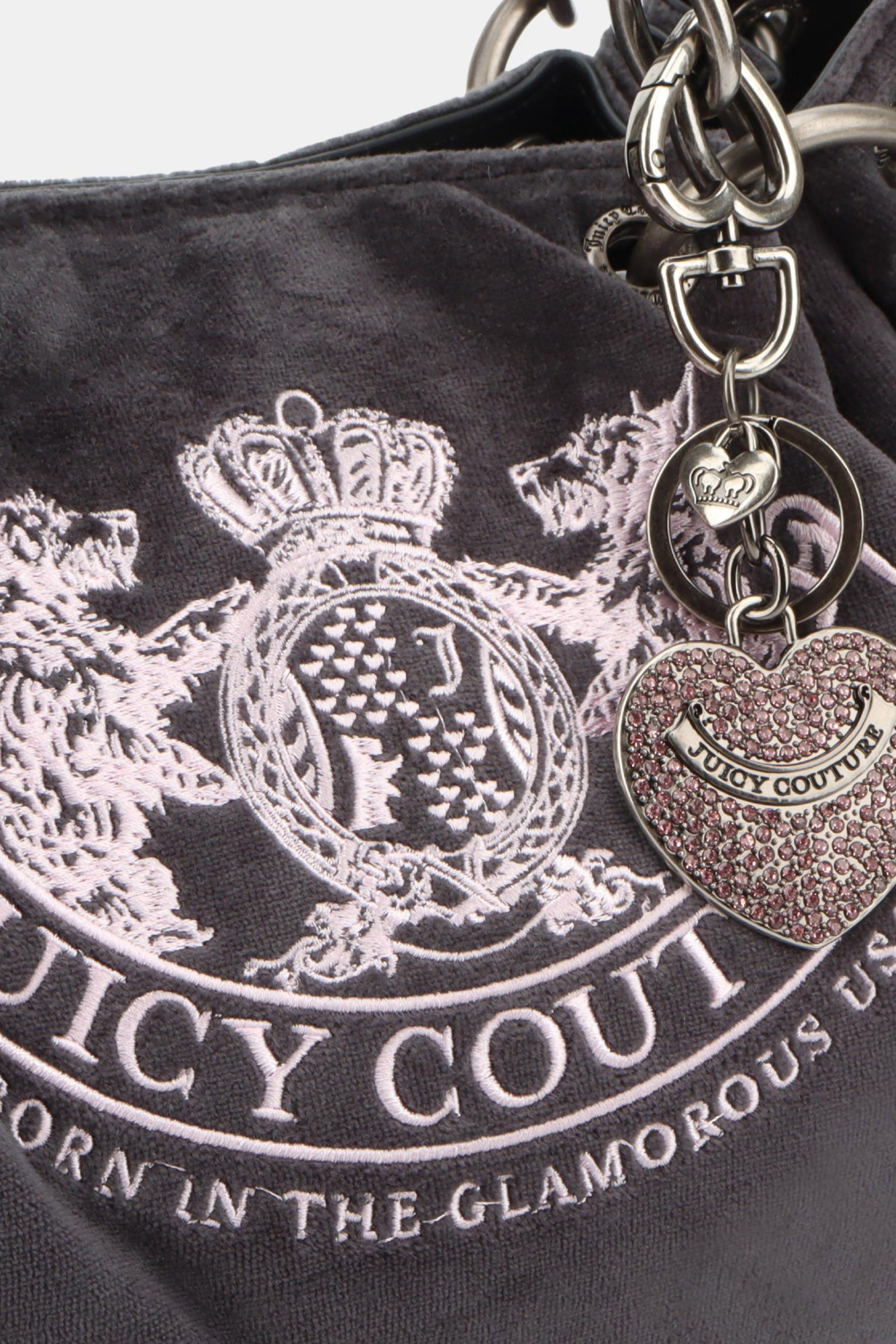 Crest sac à main en velours - Grey