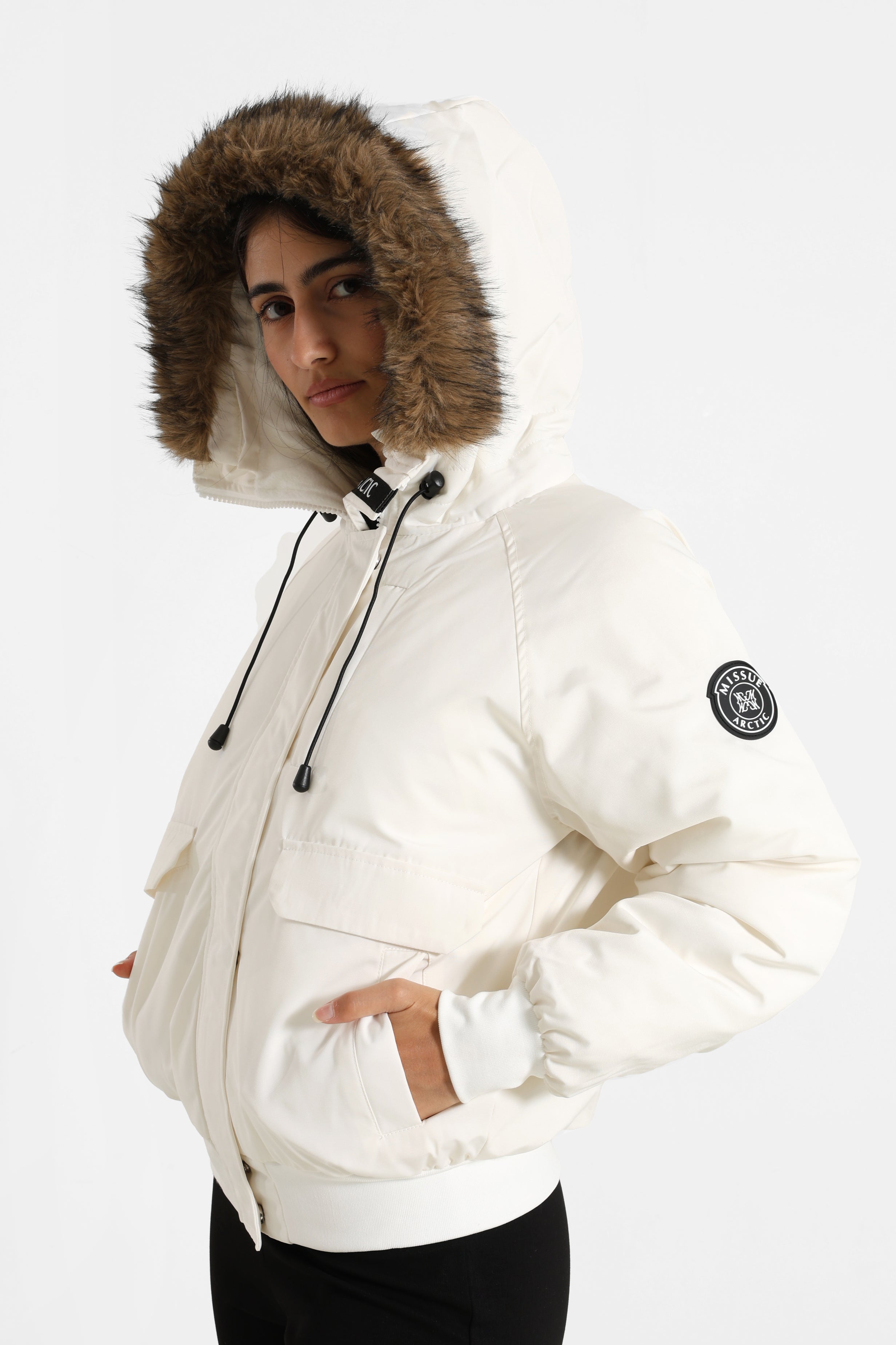 Wattierte Bomberjacke - Offwhite