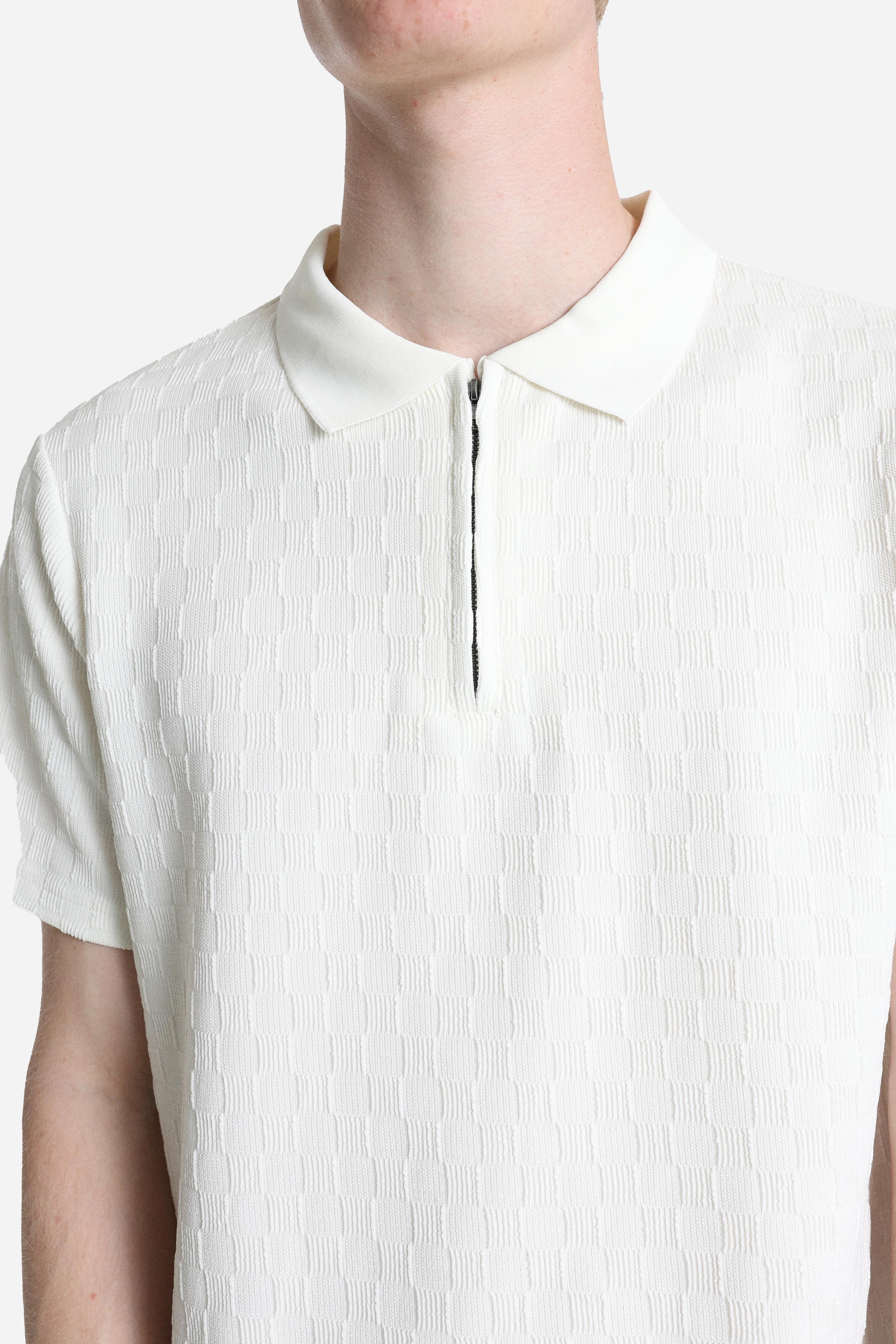 Strukturiertes Poloshirt - Ecru