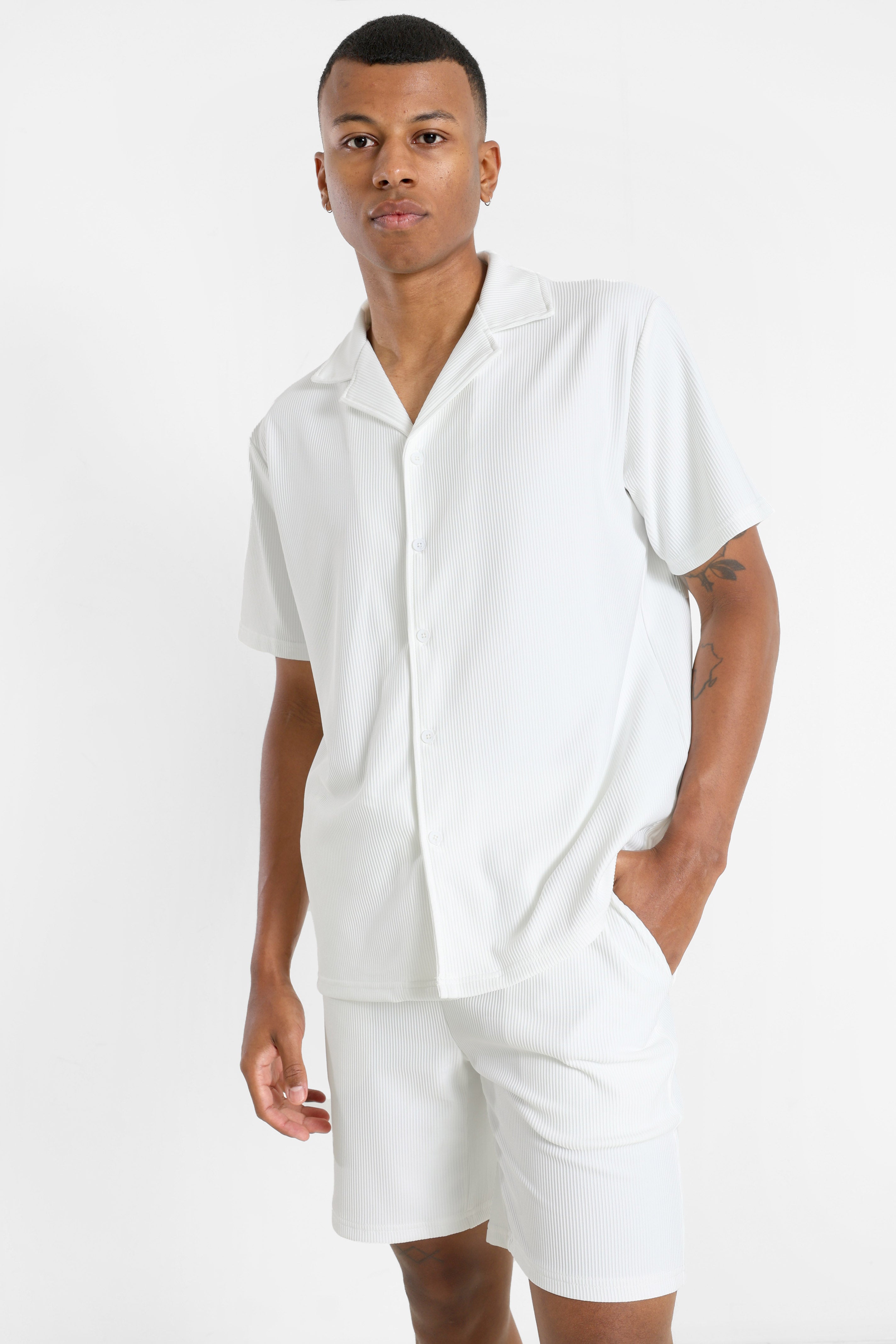 Strukturiertes Hemd - Offwhite