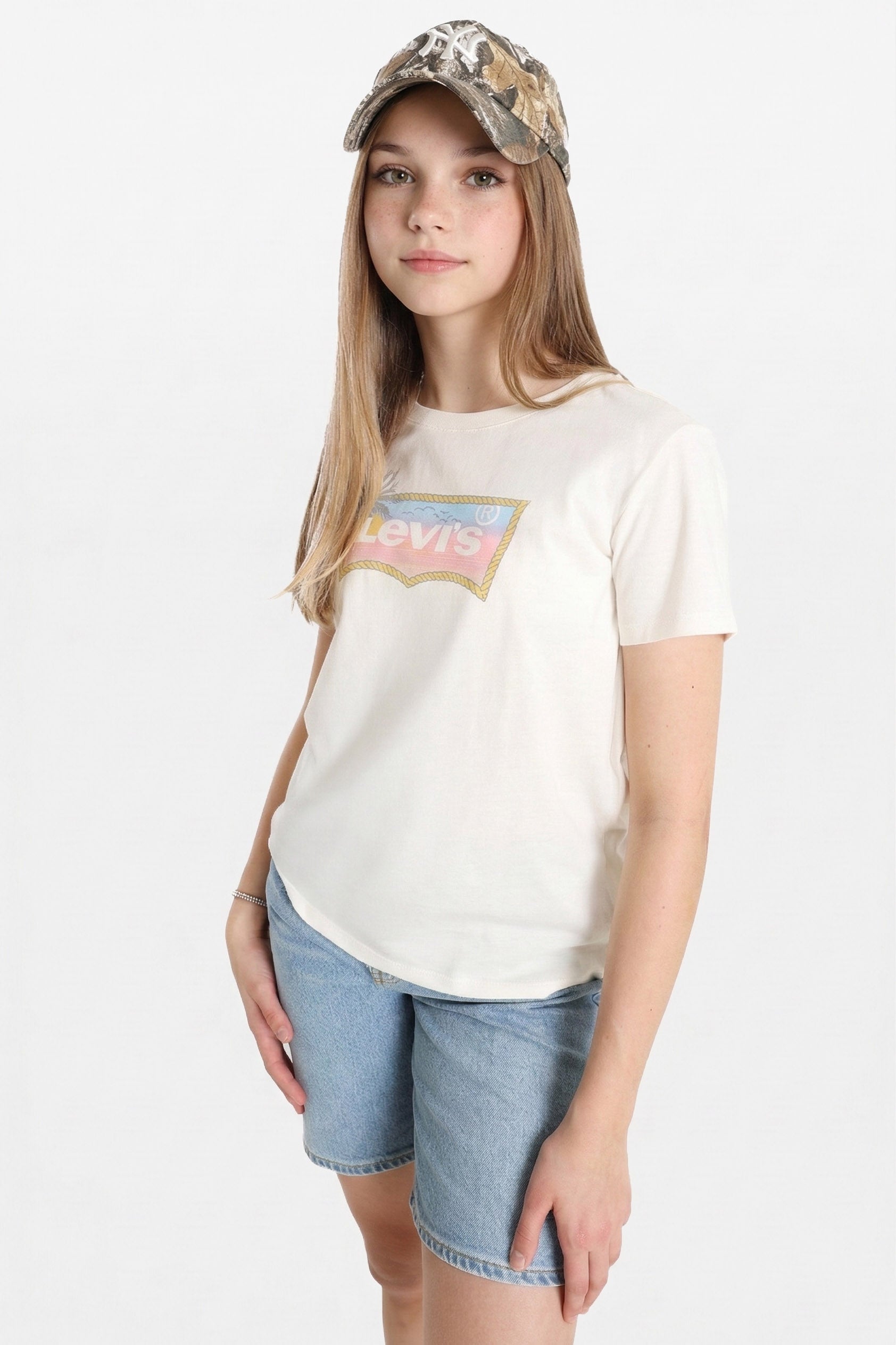Ombre Batwing T-Shirt - Antique White