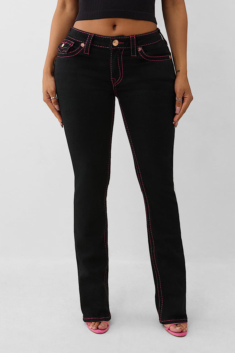 Jeans Billie Straight Fit - Nero + Rosa