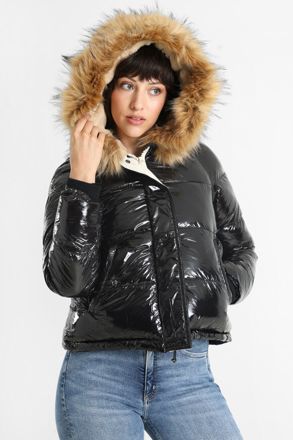 Vinyl Pufferjacke - Black