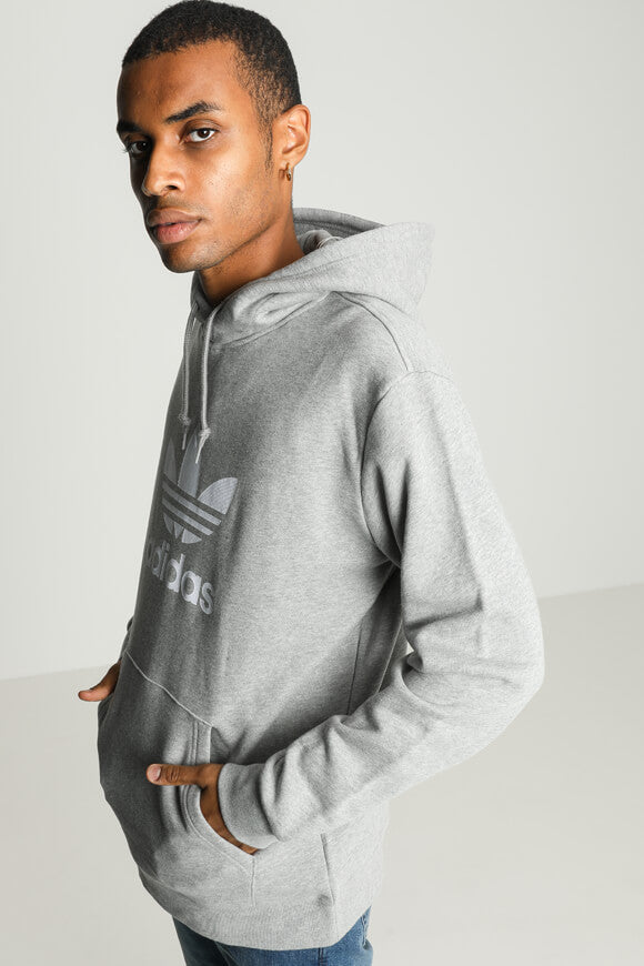 Hooded sweatshirt - mottled light gray