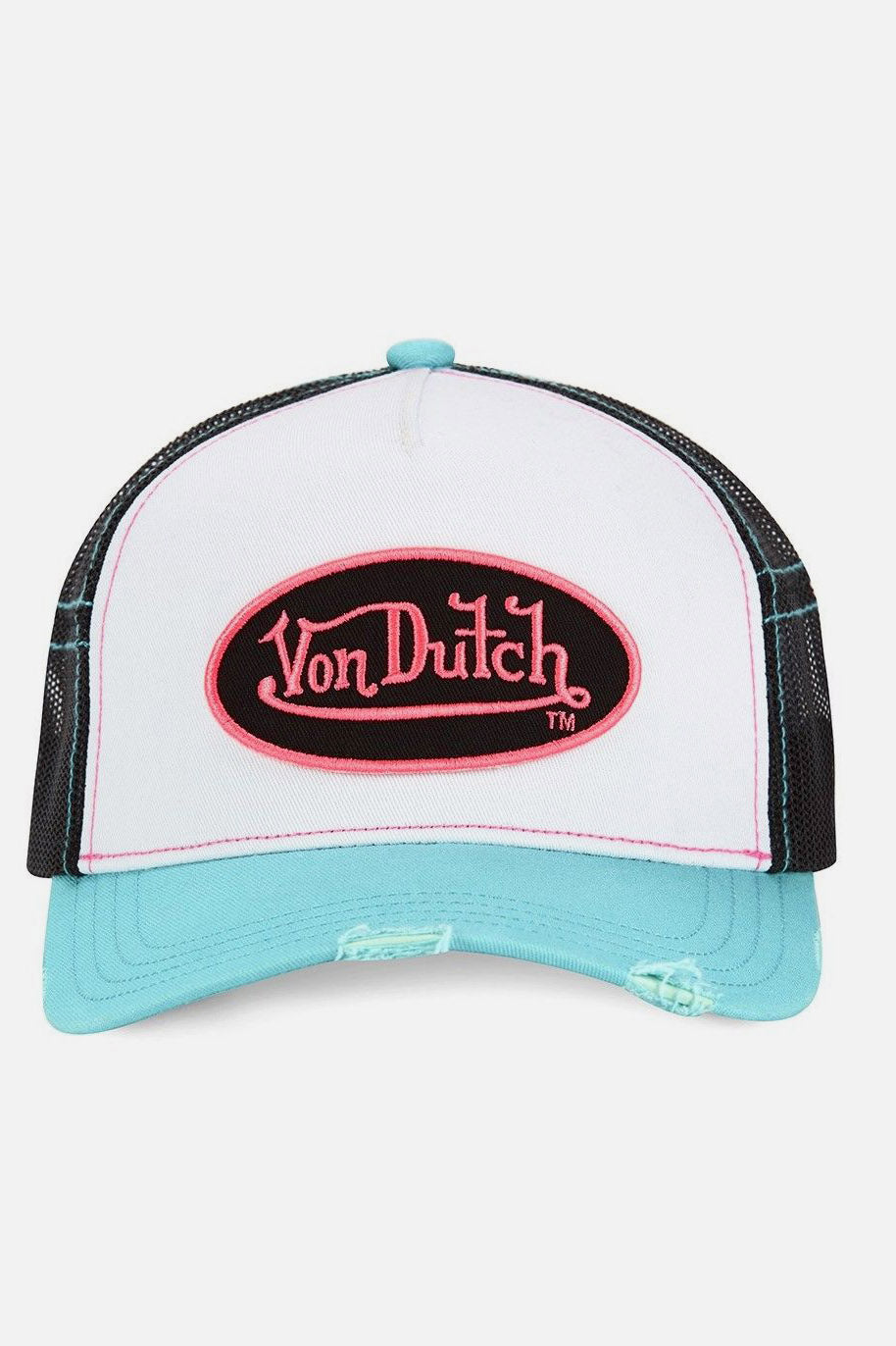 Trucker Cap / Snapback - White + Black + Turquoise
