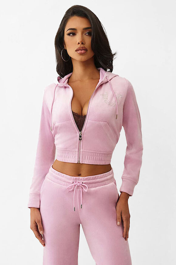 Veste crop en velours - Mauve Mist
