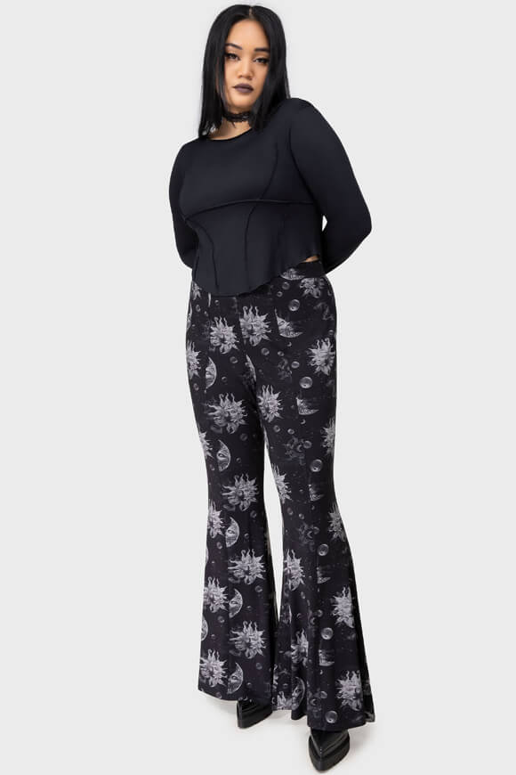 Azurement Bootcut Leggings - Black