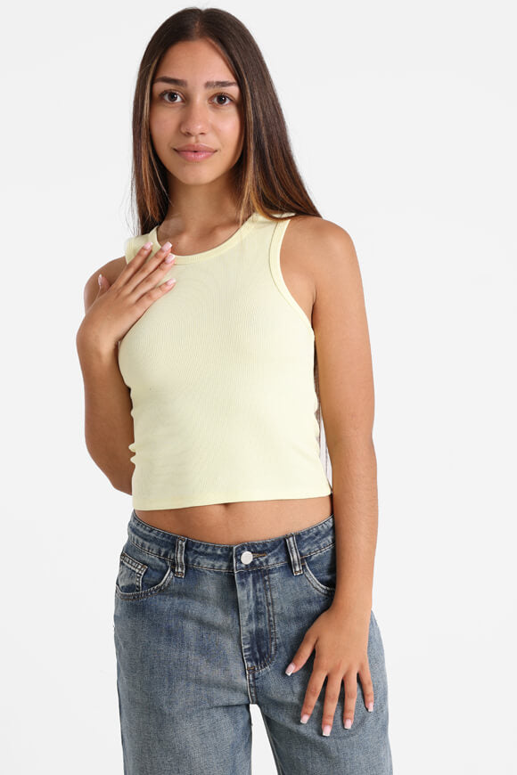 Ribbed crop tank top - yellow
