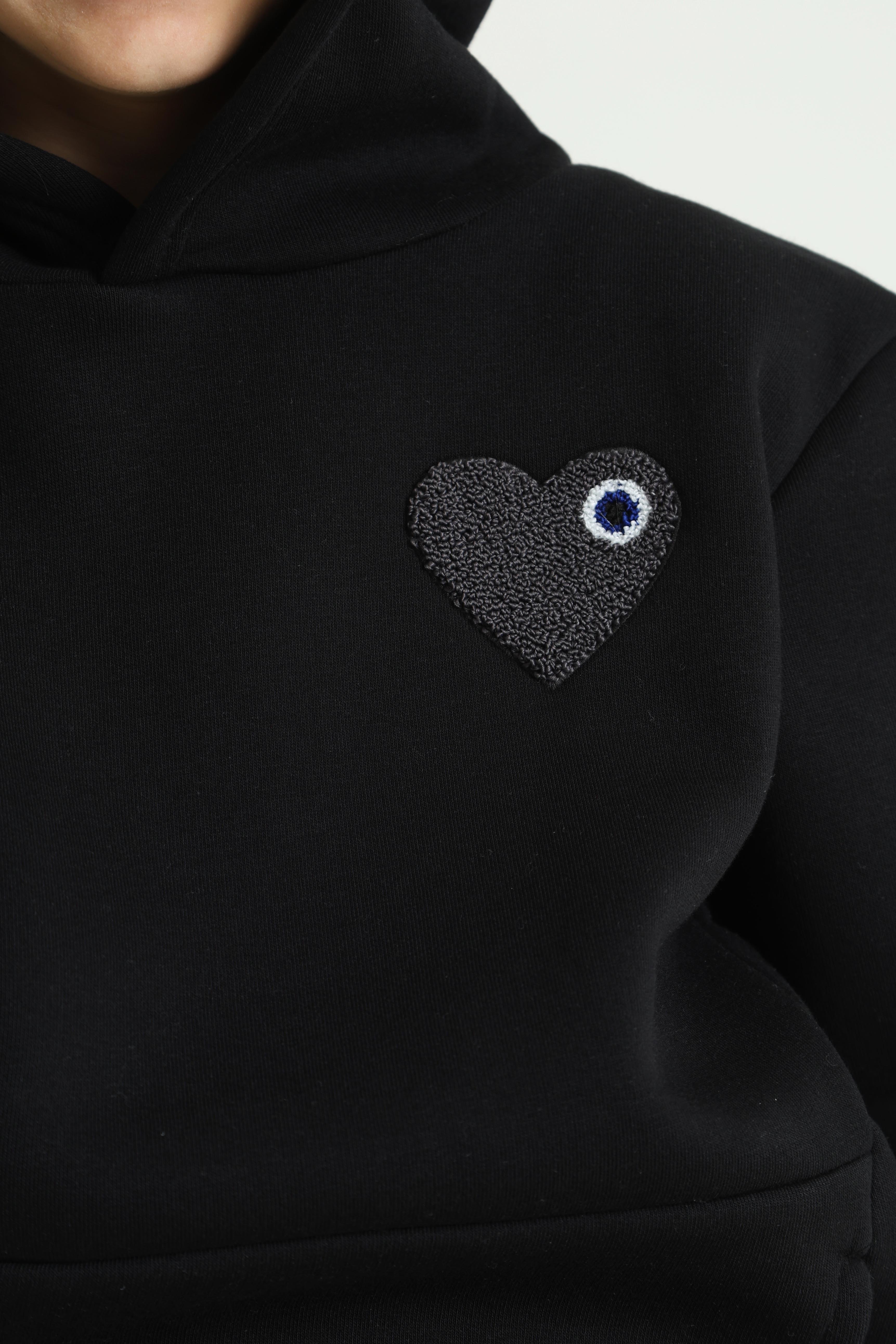 Felpa con cappuccio Heart - Black + Anthracite