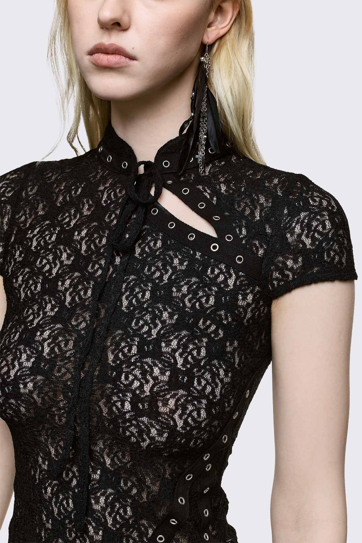 Moor Lace short lace t-shirt - Black