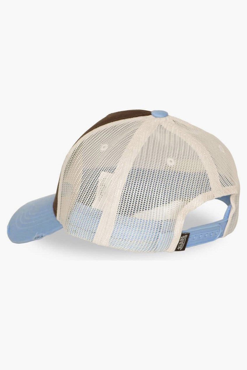 Trucker Cap / Snapback - Brown + Beige + Blue