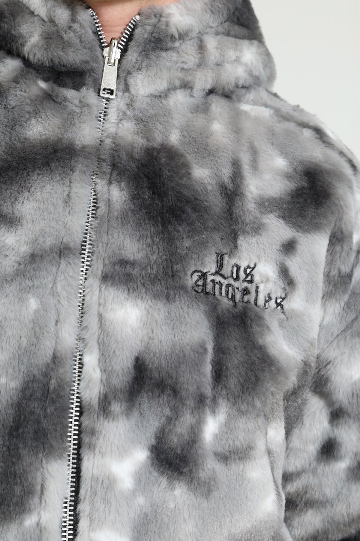 Veste réversible en fourrure synthétique - Grey + Black