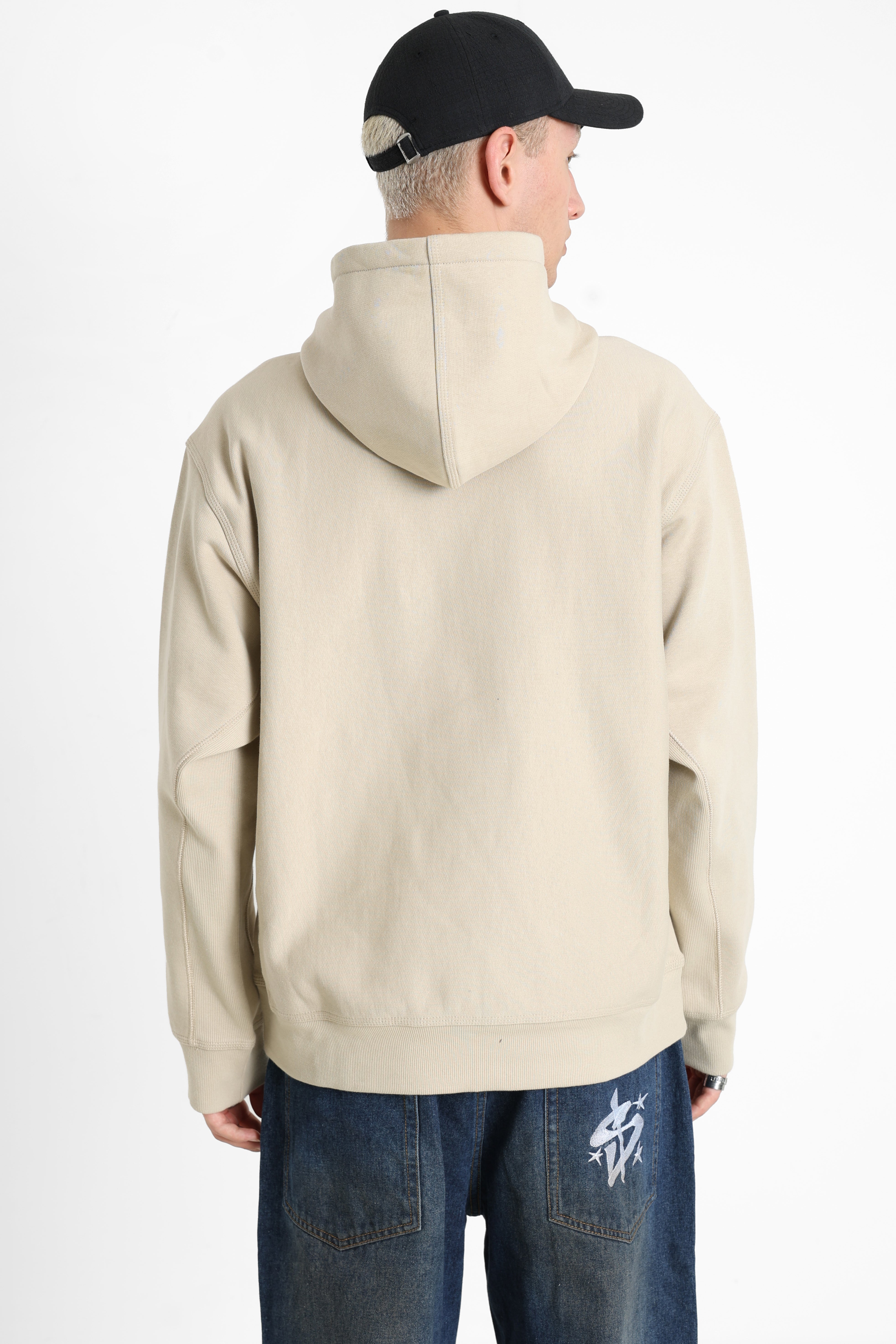 American Script oversized hooded sweatshirt - Fleur De Sel