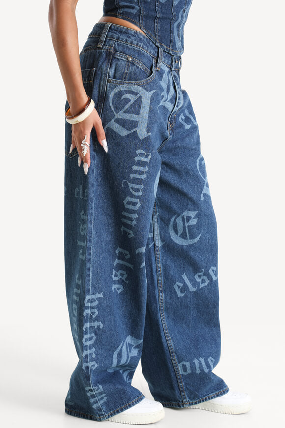 Baggy Fit Jeans - Dunkelblau Denim